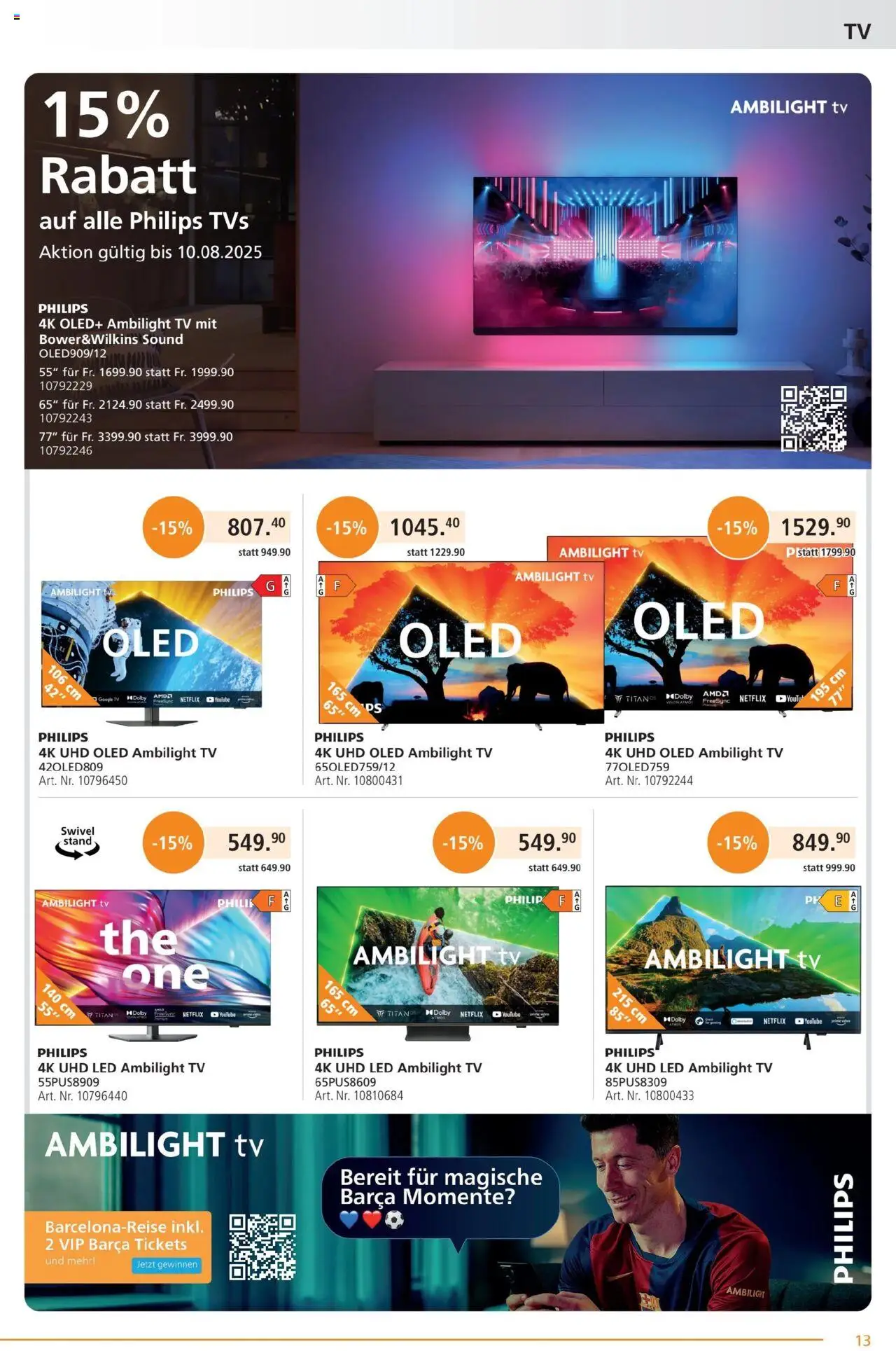 Fust Aktionen ab 28.07.2025 | Seite: 13 | Produkte: TV, Philips