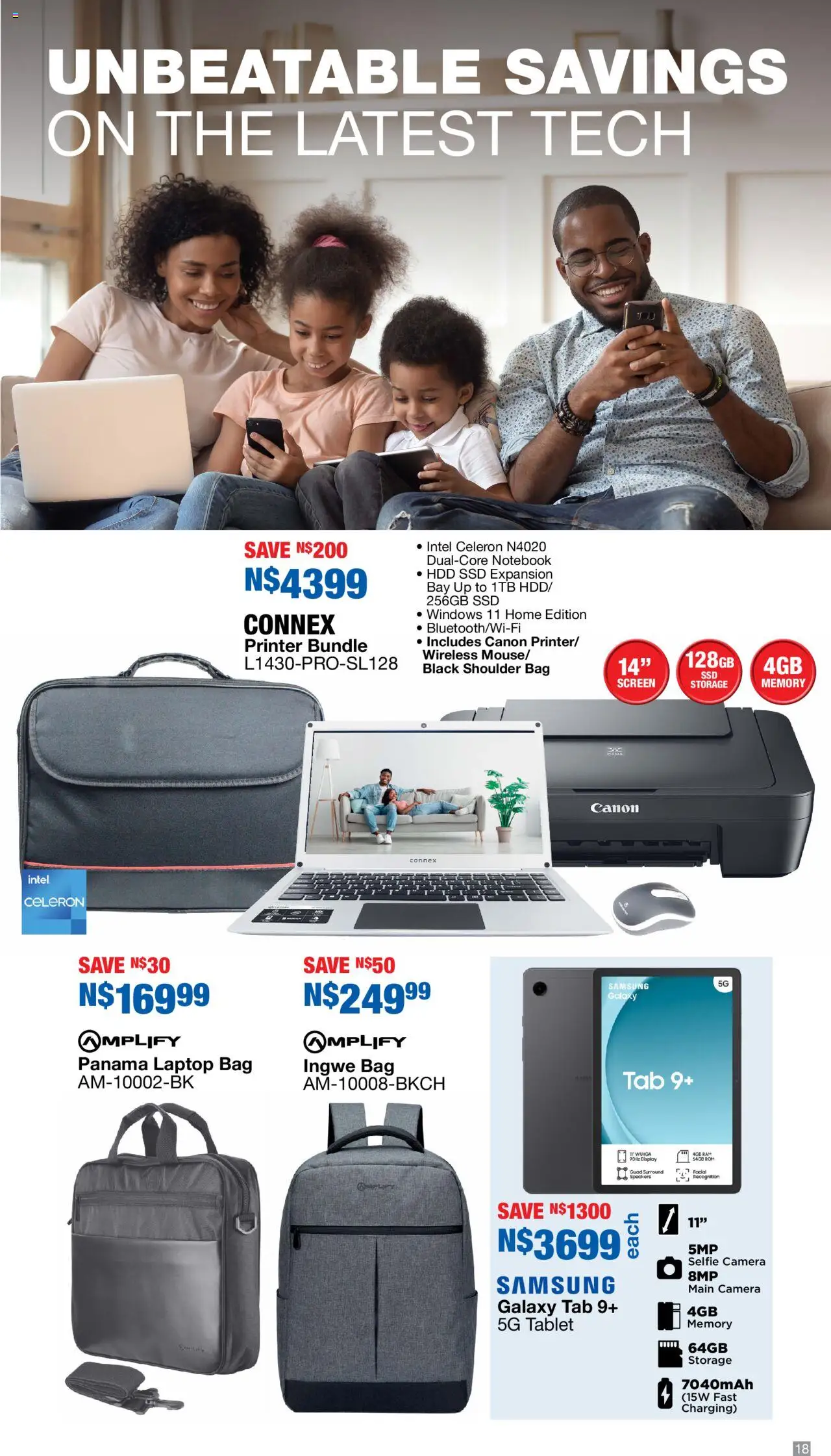 New OK Furniture catalogue – valid from 06.10.2025 | Page: 18 | Products: Notebook, Tablet, Camera, Bag