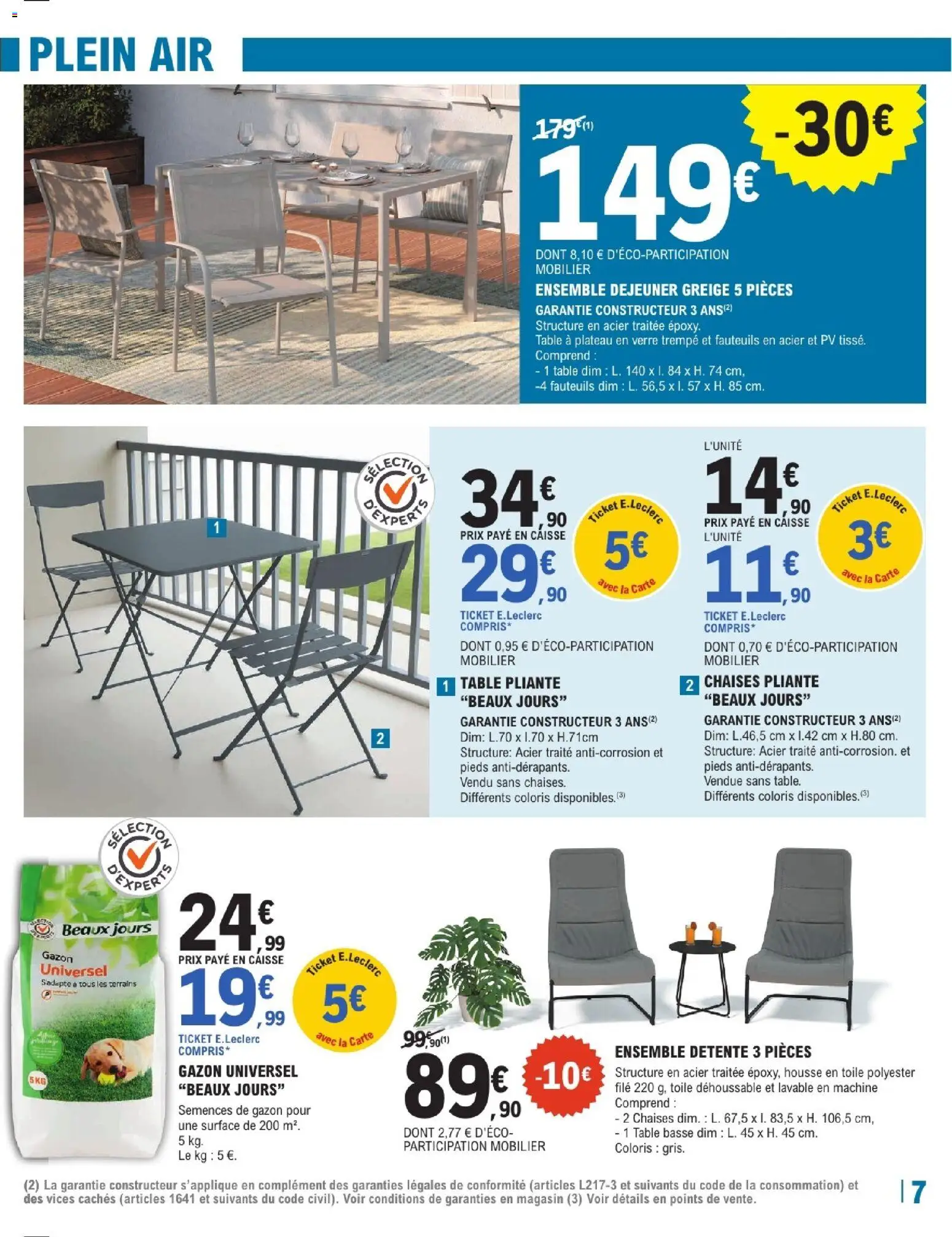 {H1} | Page: 7 | Produits: Plateau, Gazon, Table basse, Table pliante