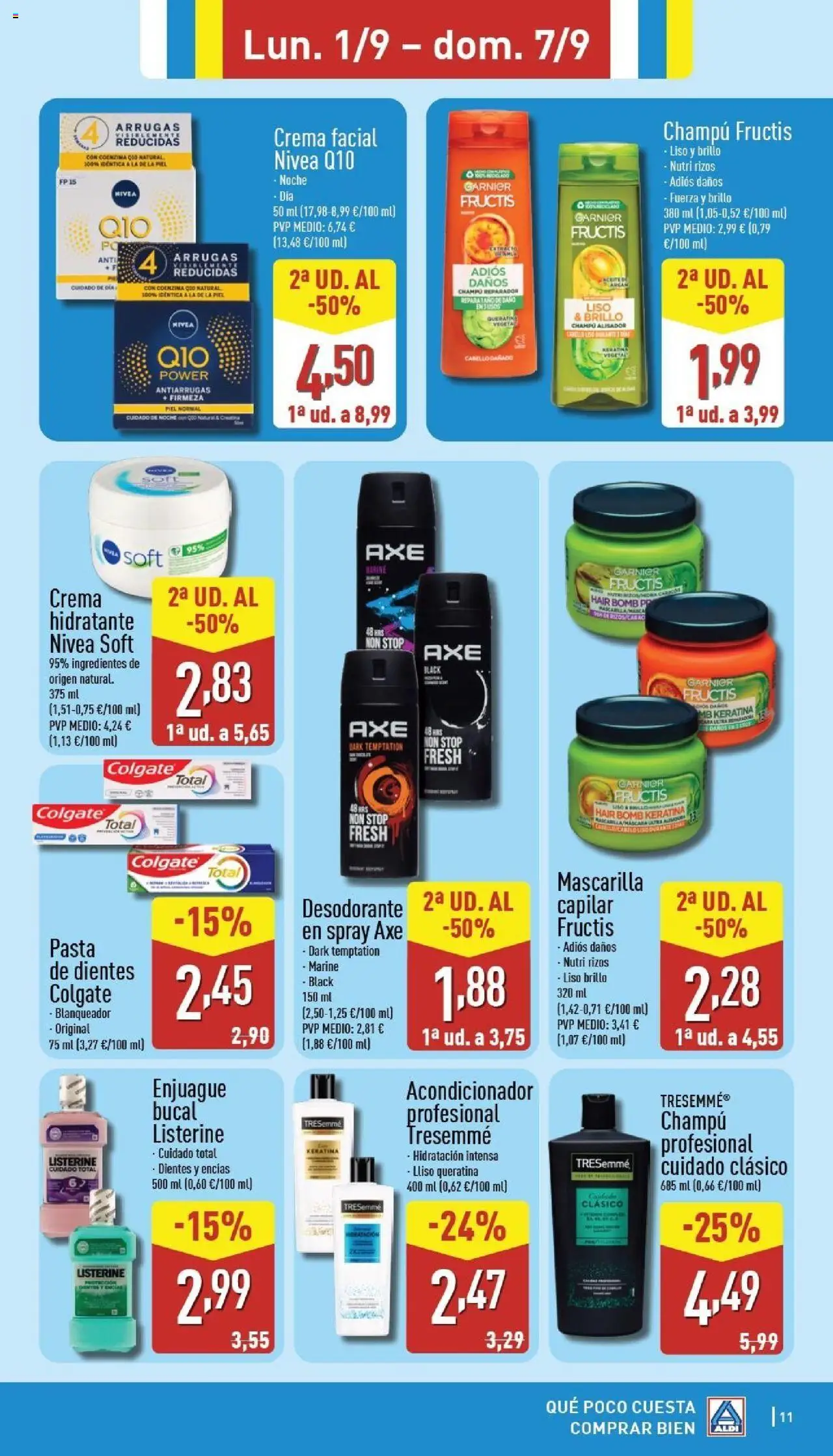 Aldi folleto Canarias │ válido desde el 01.09.2025 | Página: 11 | Productos: Desodorante, Κρεμάστρα, Pasta, Δαμάσκηνο
