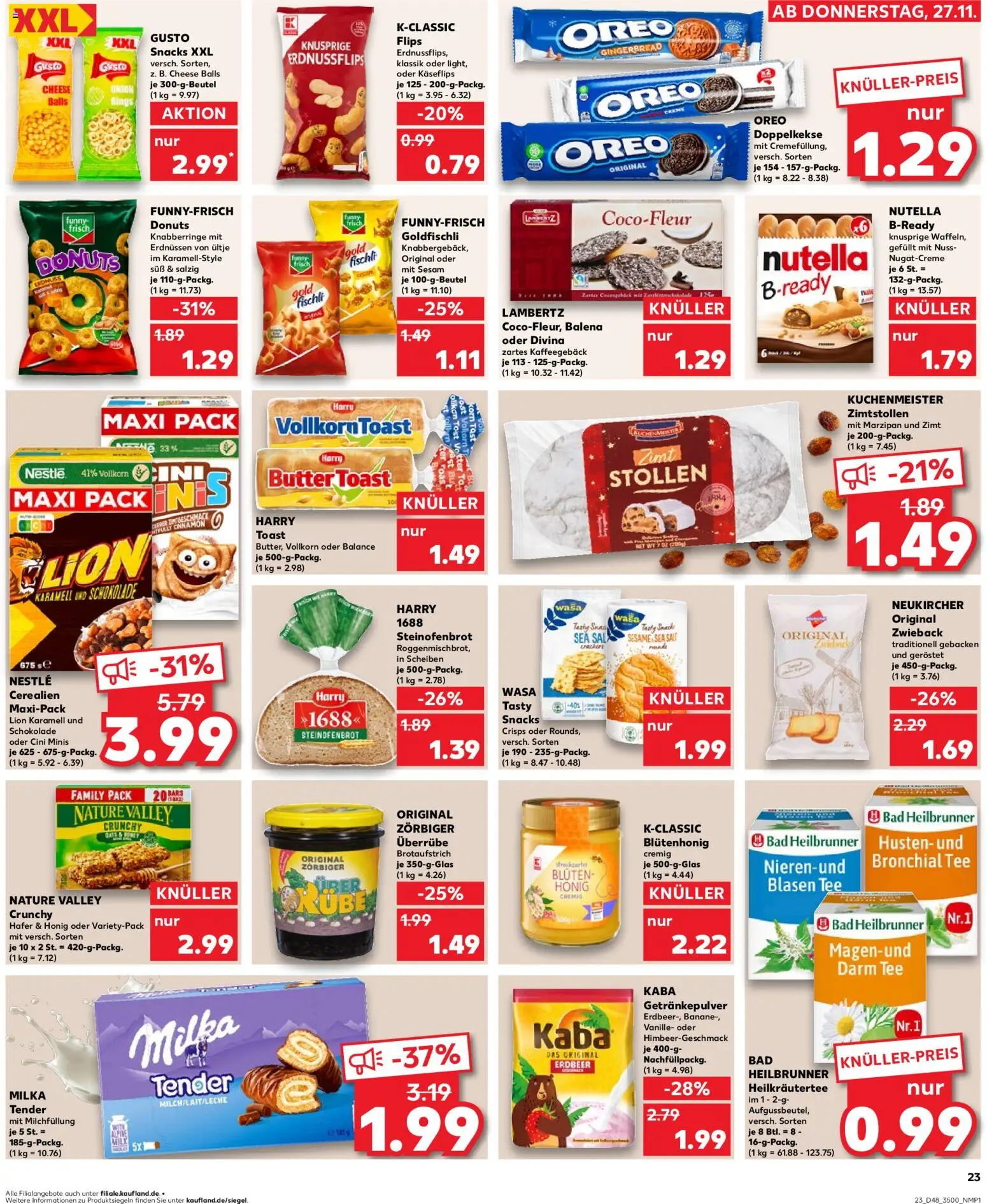 Kaufland prospekt Rostock	 – gültig ab 30.11.2025 | Seite: 23 | Produkte: Butter, Toast, Schokolade, Donuts