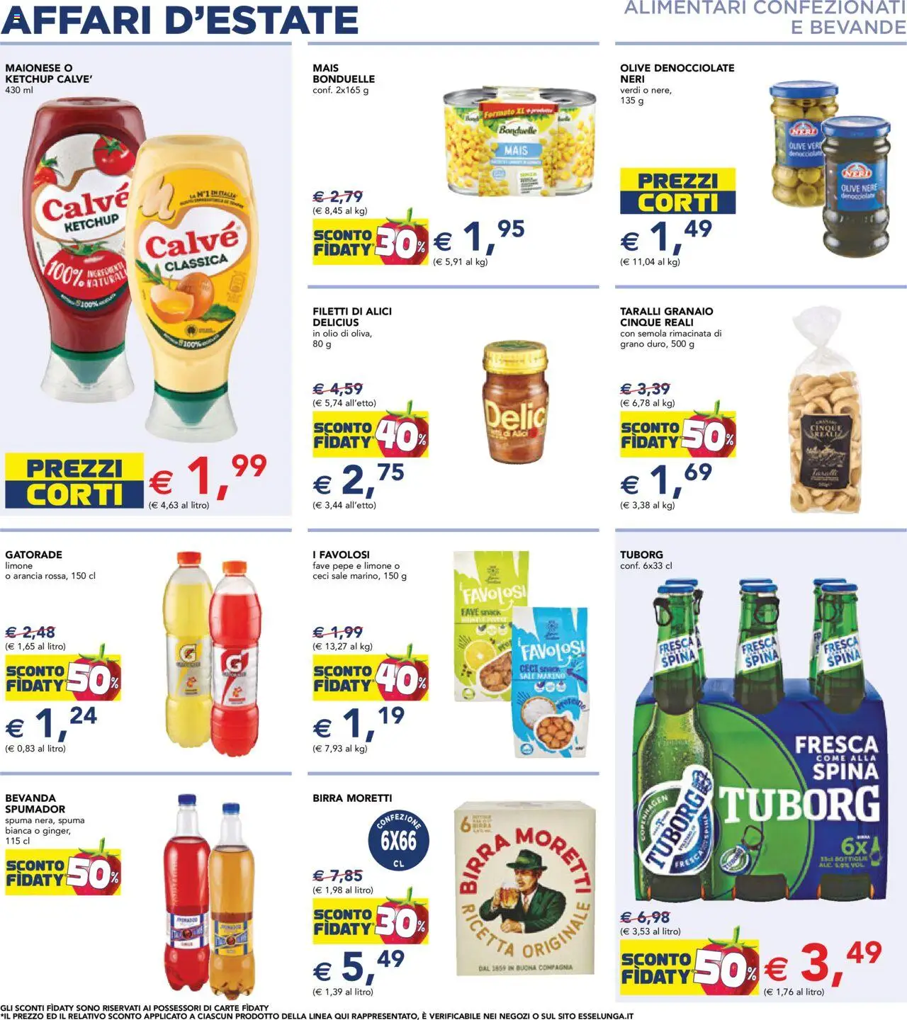 Volantino Esselunga S del 31.07.2025 | Pagina: 12 | Prodotti: Ketchup, Sale, Limone, Birra Moretti