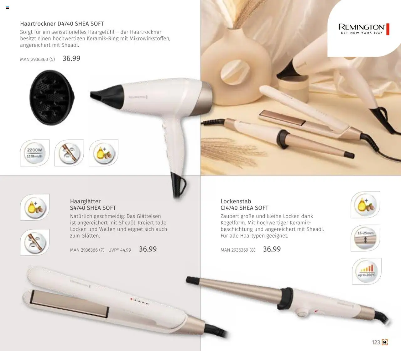 Müller Haushaltskatalog – gültig ab 03.10.2025 | Seite: 123 | Produkte: Lockenstab, Haartrockner, Haarglätter, Glätteisen