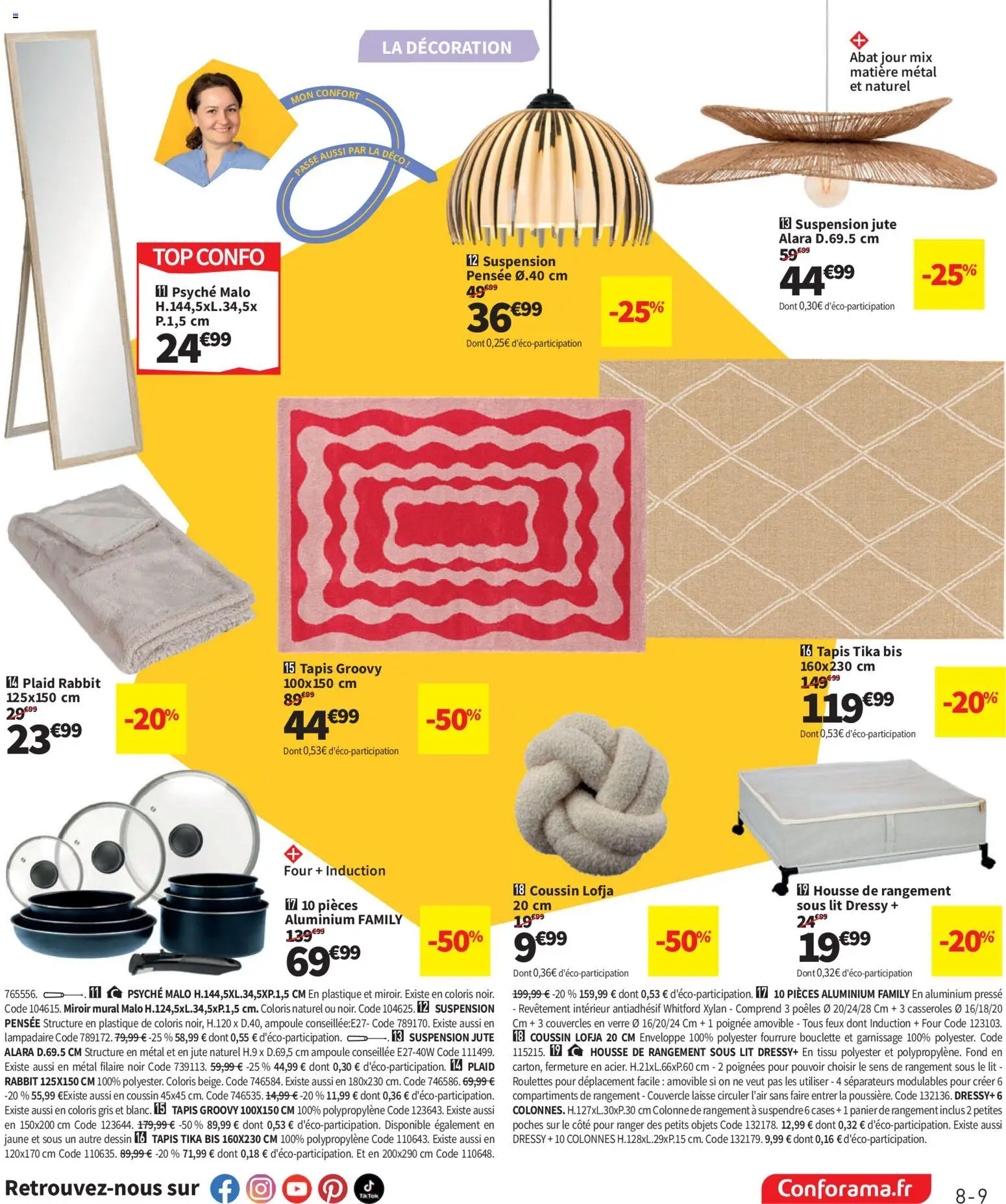 {H1} | Page: 9 | Produits: Casseroles, Enveloppe, Panier, Tapis