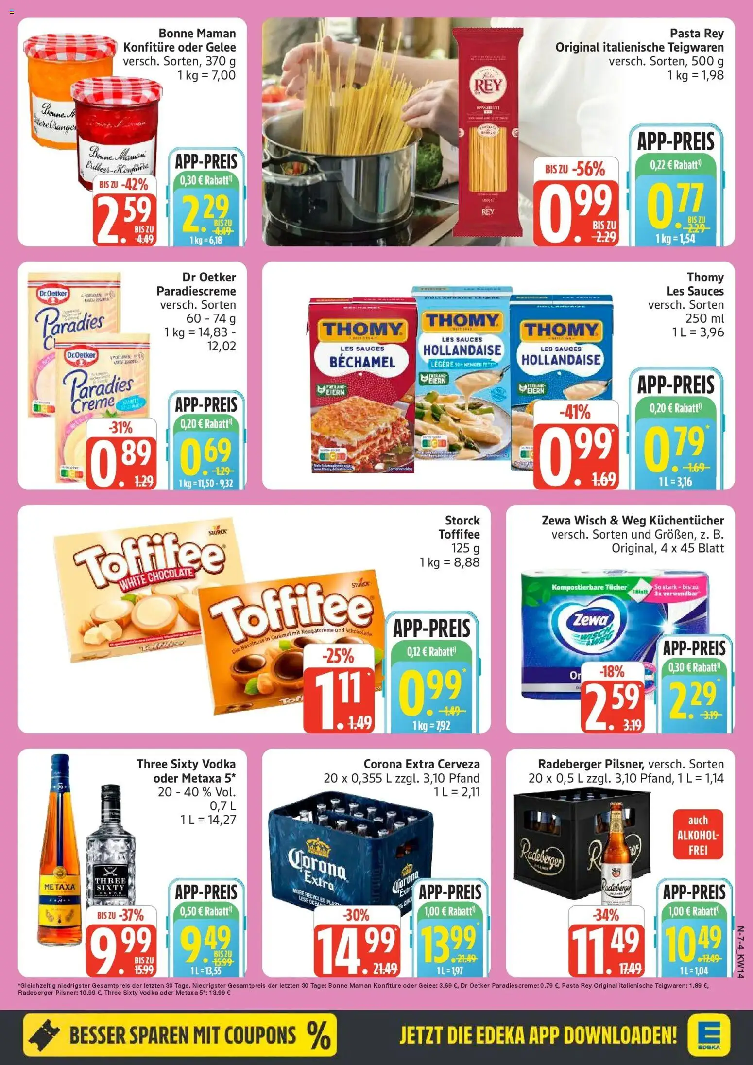 Edeka prospekt Rostock	 – gültig ab 30.03.2026 | Seite: 7 | Produkte: Thomy les sauces, Metaxa, Vodka, Bonne maman