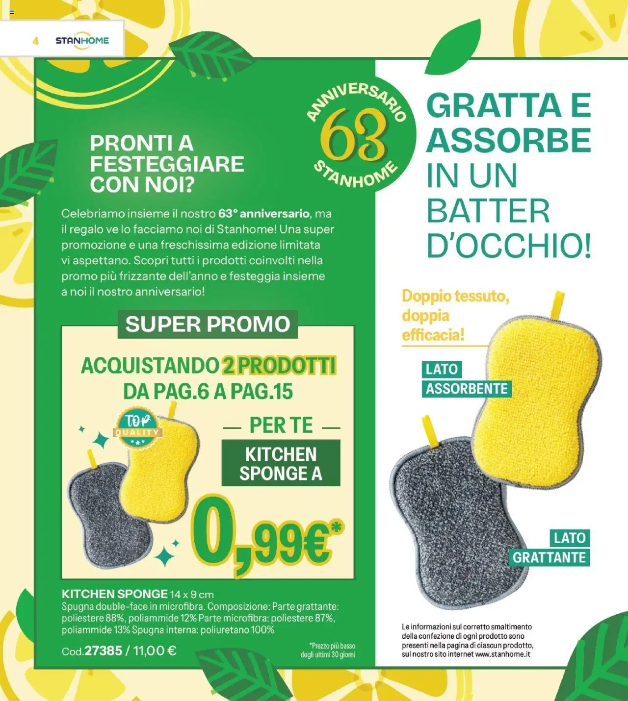 Volantino Stanhome del 30.09.2025 | Pagina: 6 | Prodotti: Spugna, Tè