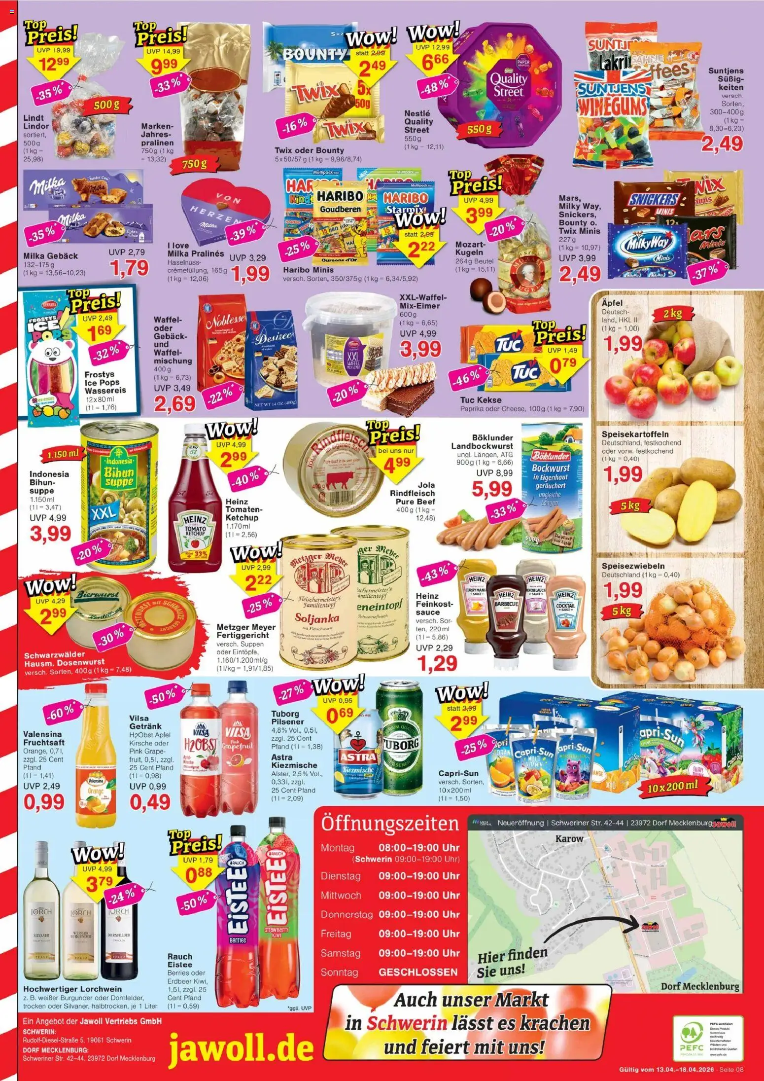 Jawoll Prospekt – gültig ab 13.04.2026 | Seite: 8 | Produkte: Capri sun, Äpfel, Snickers, Schweinefleisch
