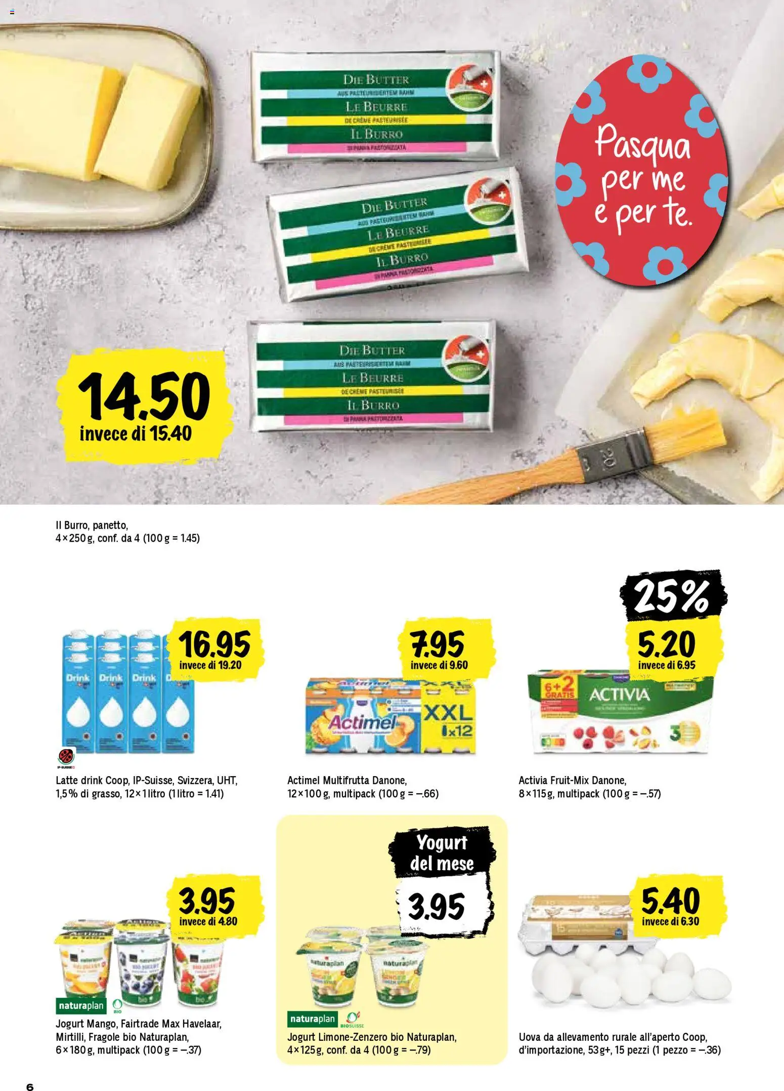Coop aktionen IT – gültig ab 05.03.2026 | Seite: 6 | Produkte: Actimel, Butter