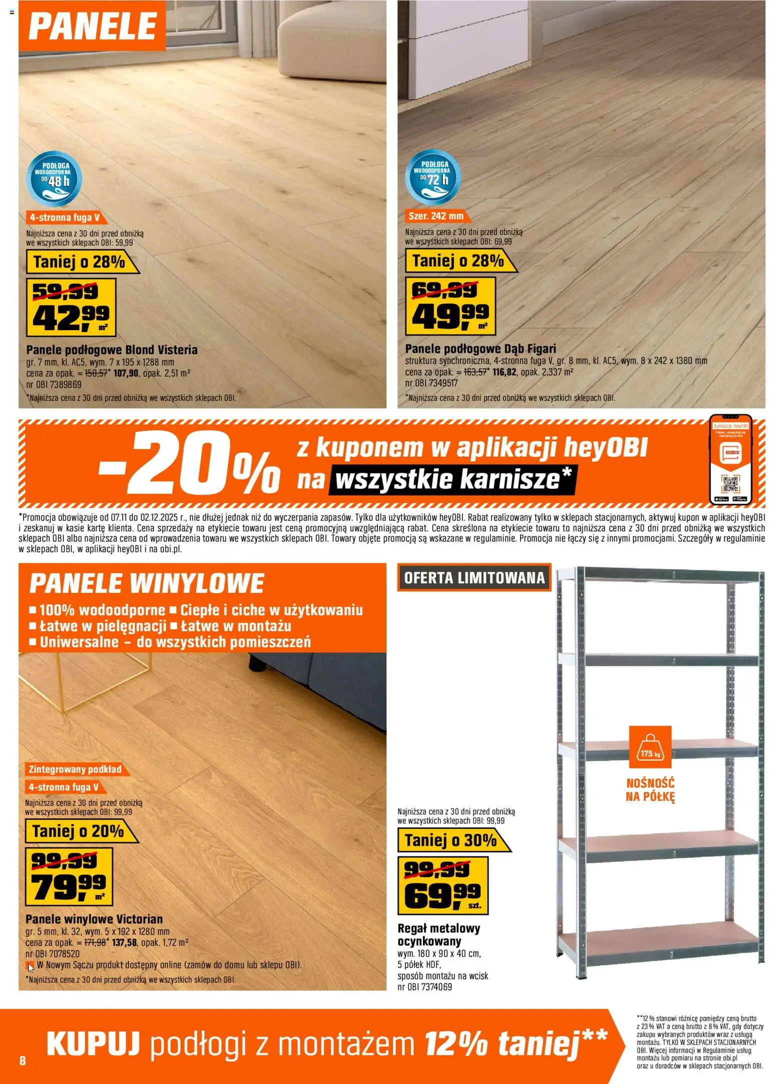 OBI Gazetka od 07.11.2025 | Strona: 8 | Produkty: Regał metalowy, Regał