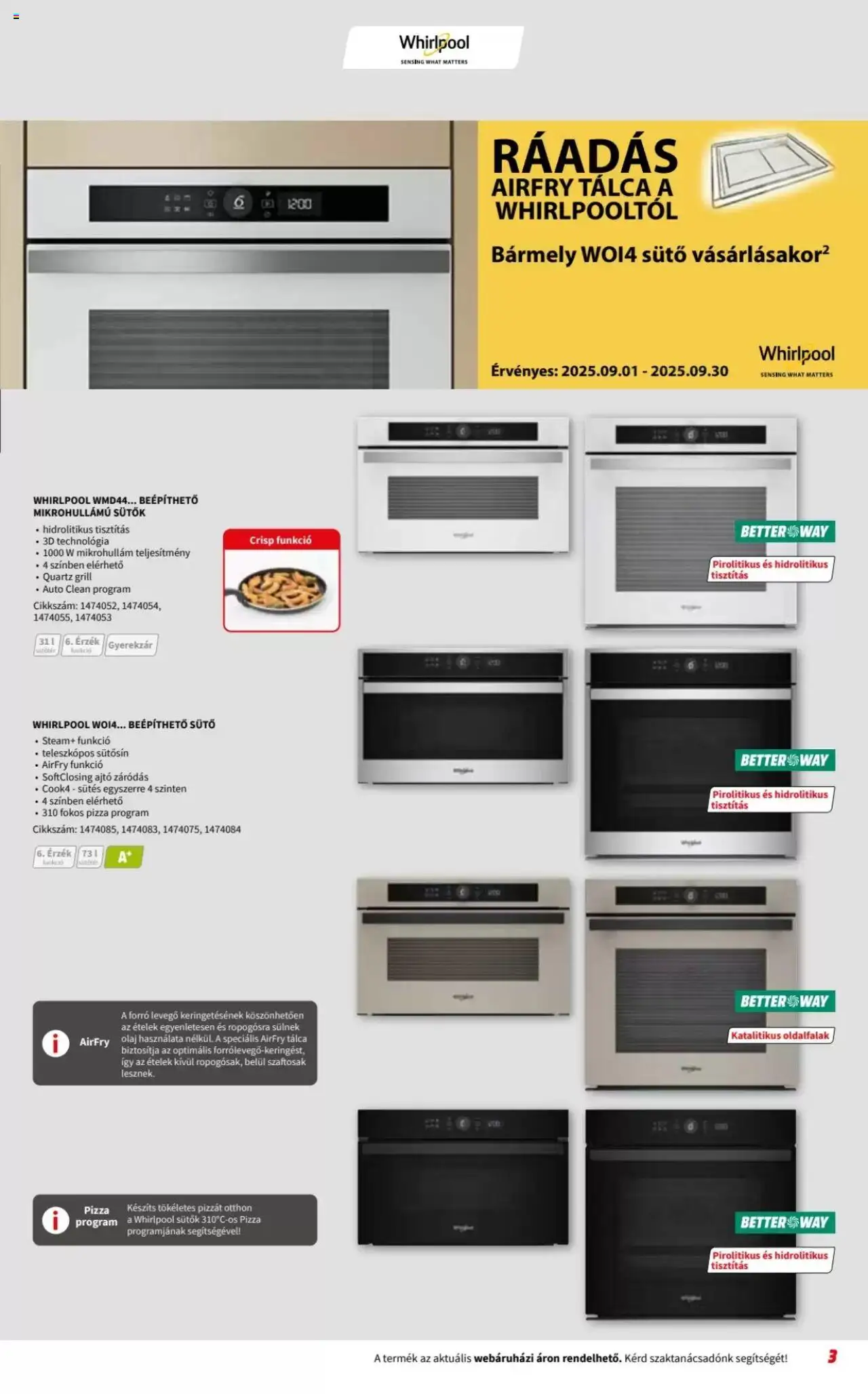 Media Markt akciós ujság - amely érvényes a következő dátumtól: 03.09.2025 | Oldal: 3 | Termékek: Sütő, Grill, Olaj, Pizza