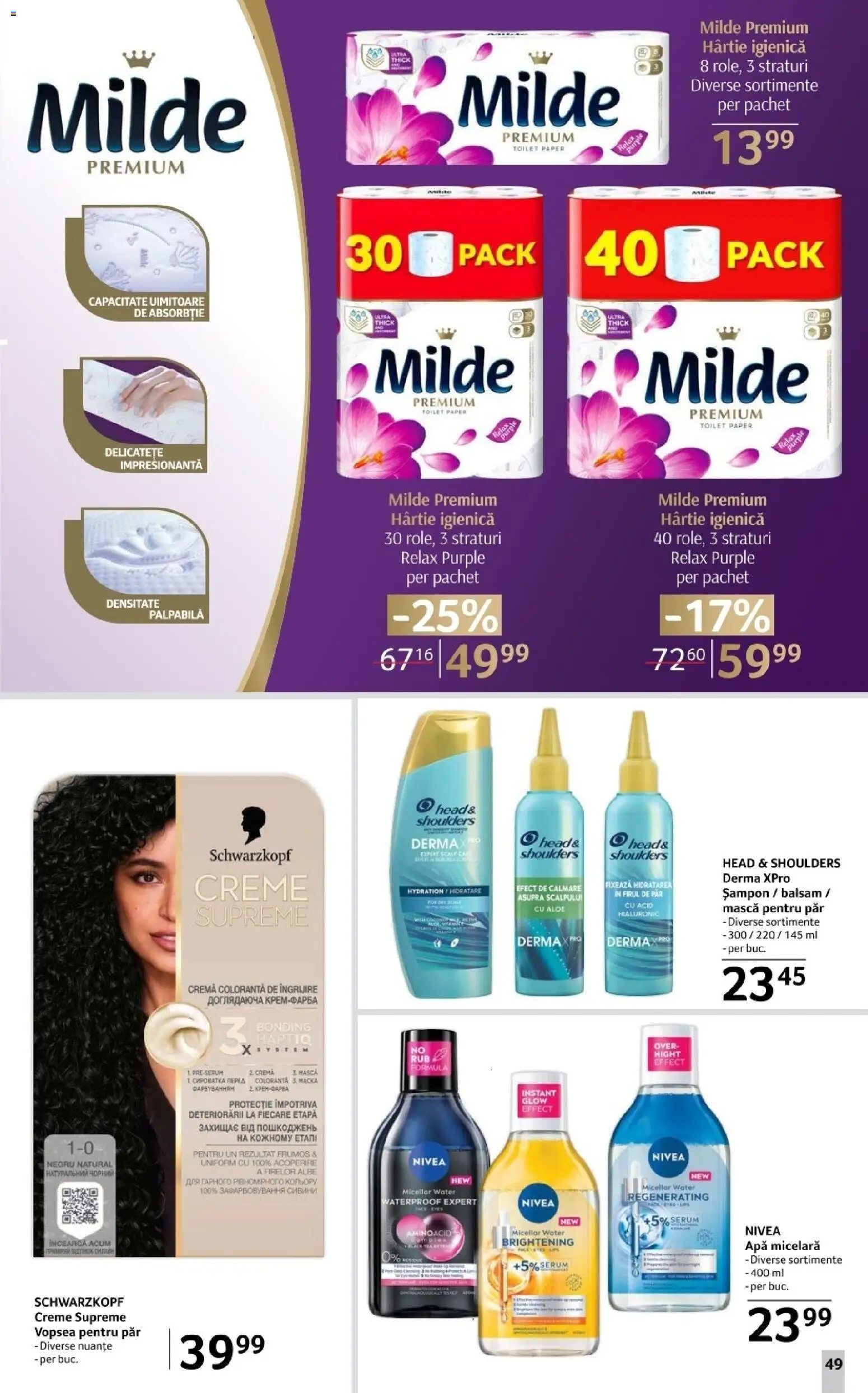 Noul catalog Selgros – valabil de la 12.12.2025 | Pagină: 49 | Produse: Vopsea, Șampon, Cremă, Apă