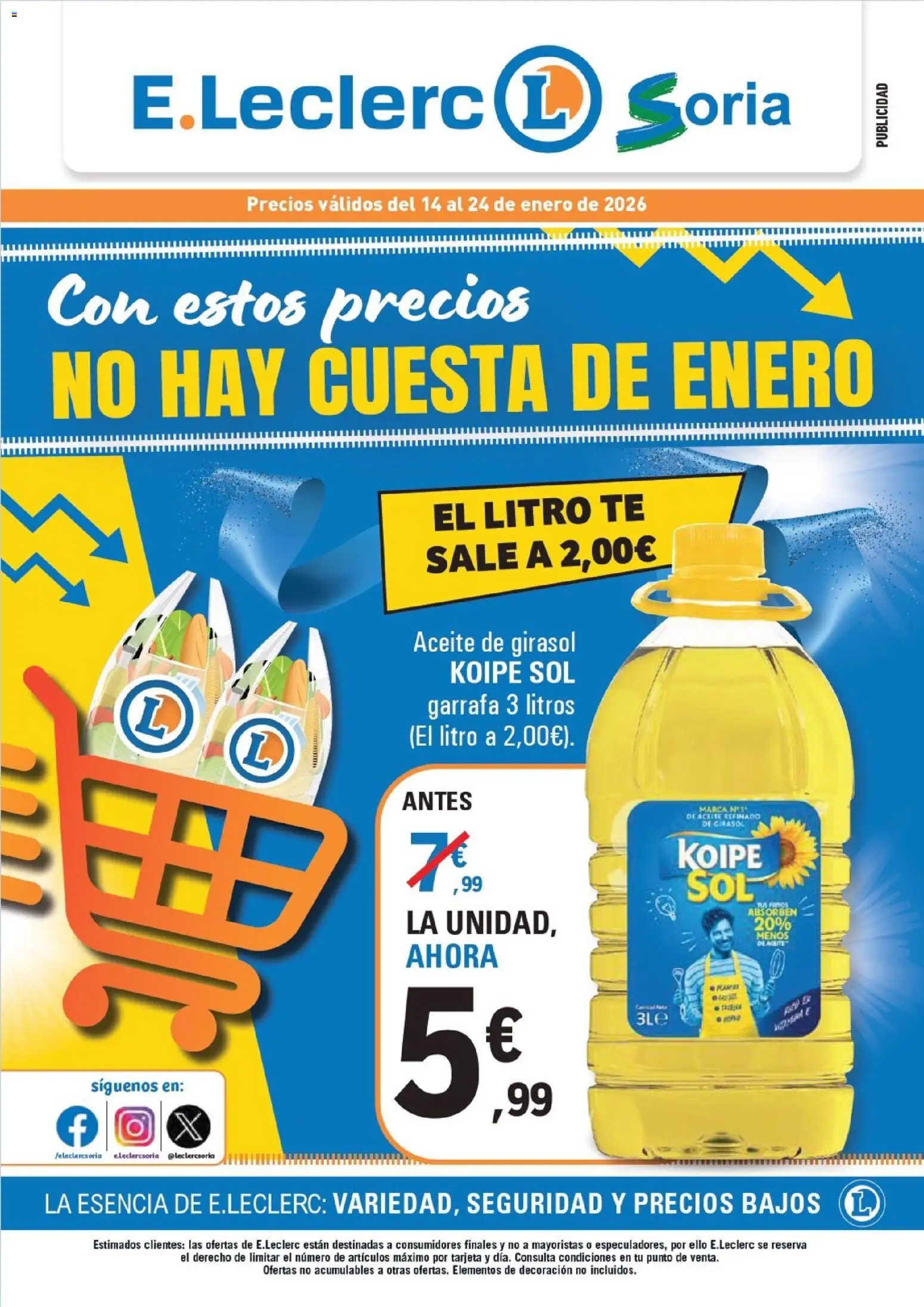 E.Leclerc folleto │ válido desde el 14.01.2026 | Página: 1 | Productos: Aceite, Té, Aceite de girasol