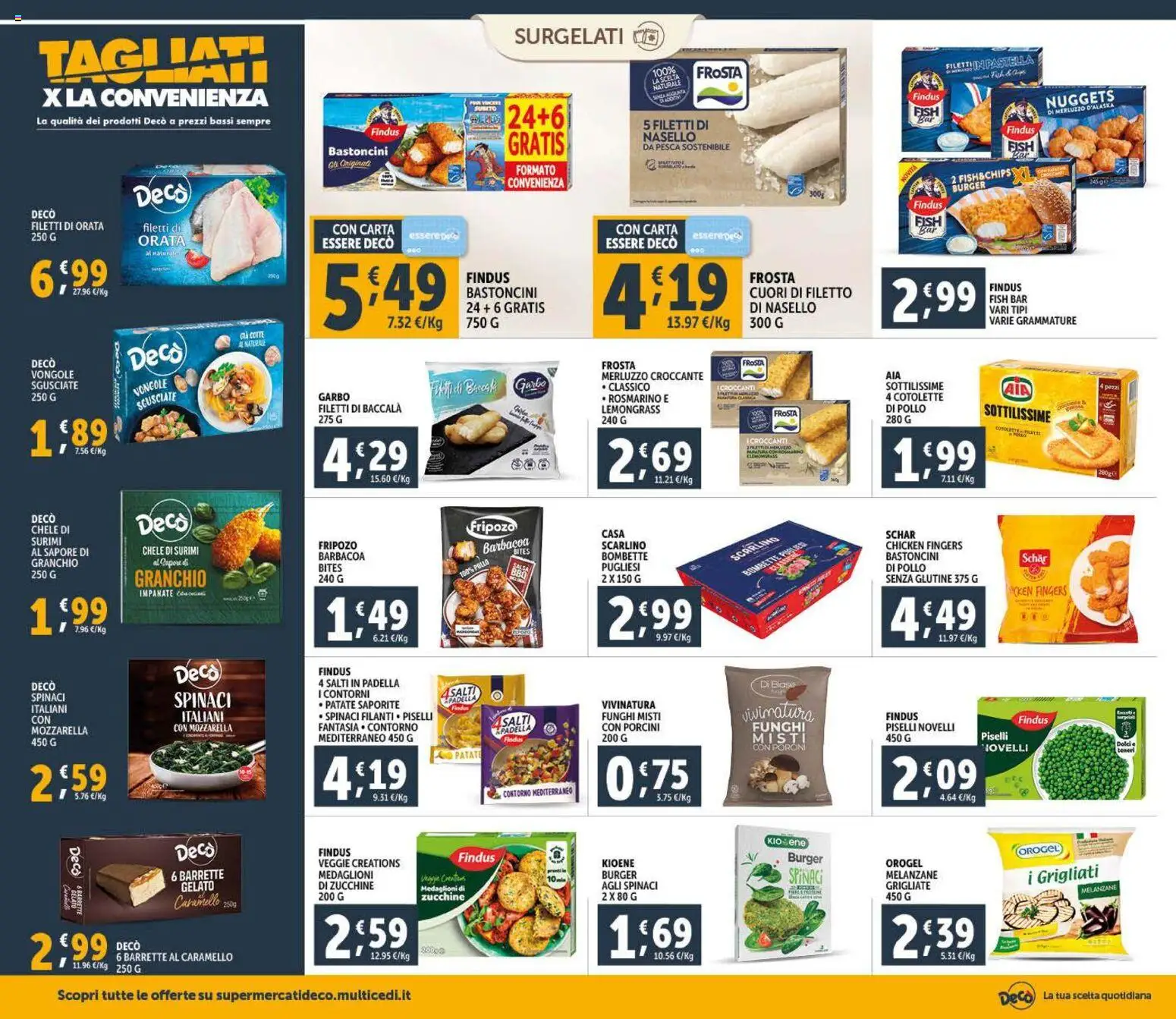 Volantino Decò del 09.01.2026 | Pagina: 8 | Prodotti: Pesca, Funghi, Piselli, Zucchine