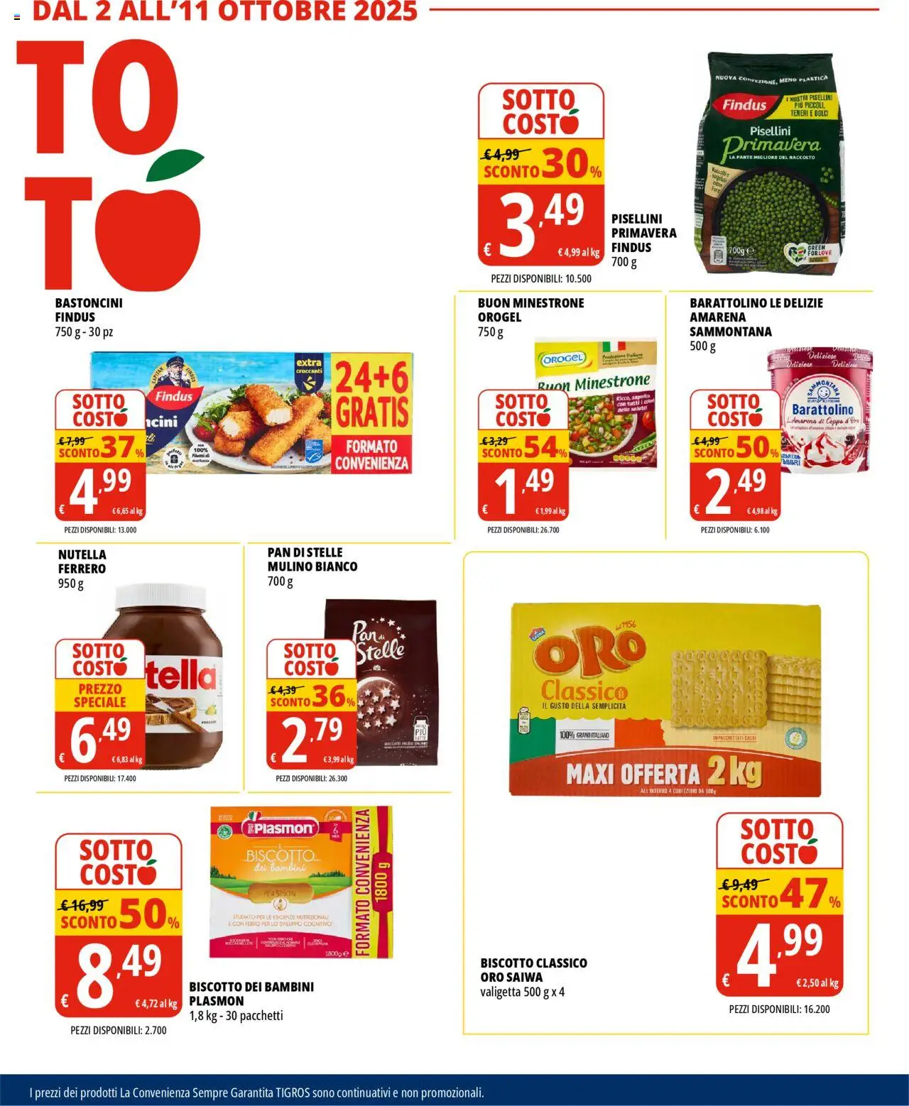 Volantino Tigros del 02.10.2025 | Pagina: 5 | Prodotti: Minestrone, Nutella, Amarena, Valigetta
