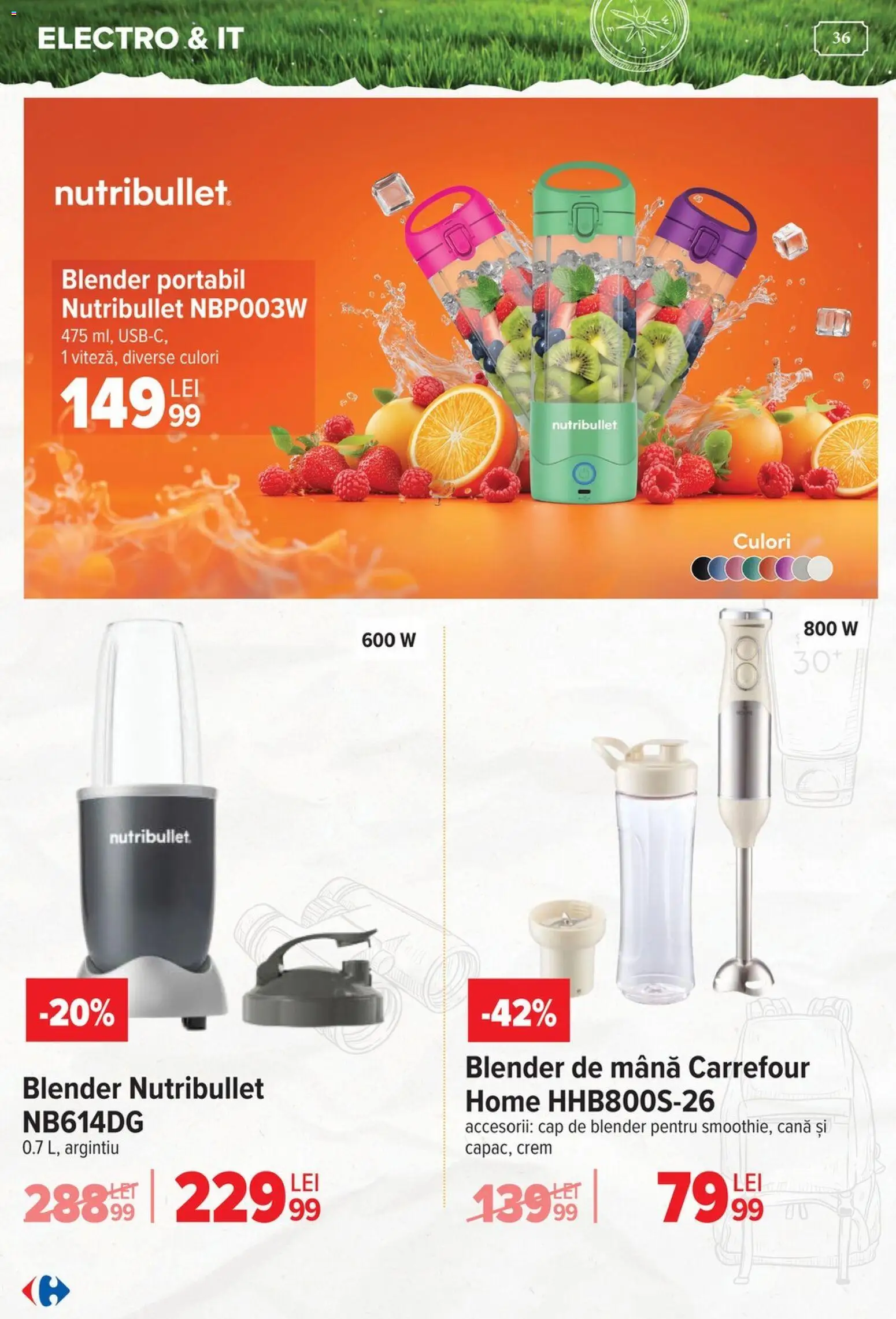 Noul catalog Carrefour – valabil de la 15.04.2026 | Pagină: 36 | Produse: Blender