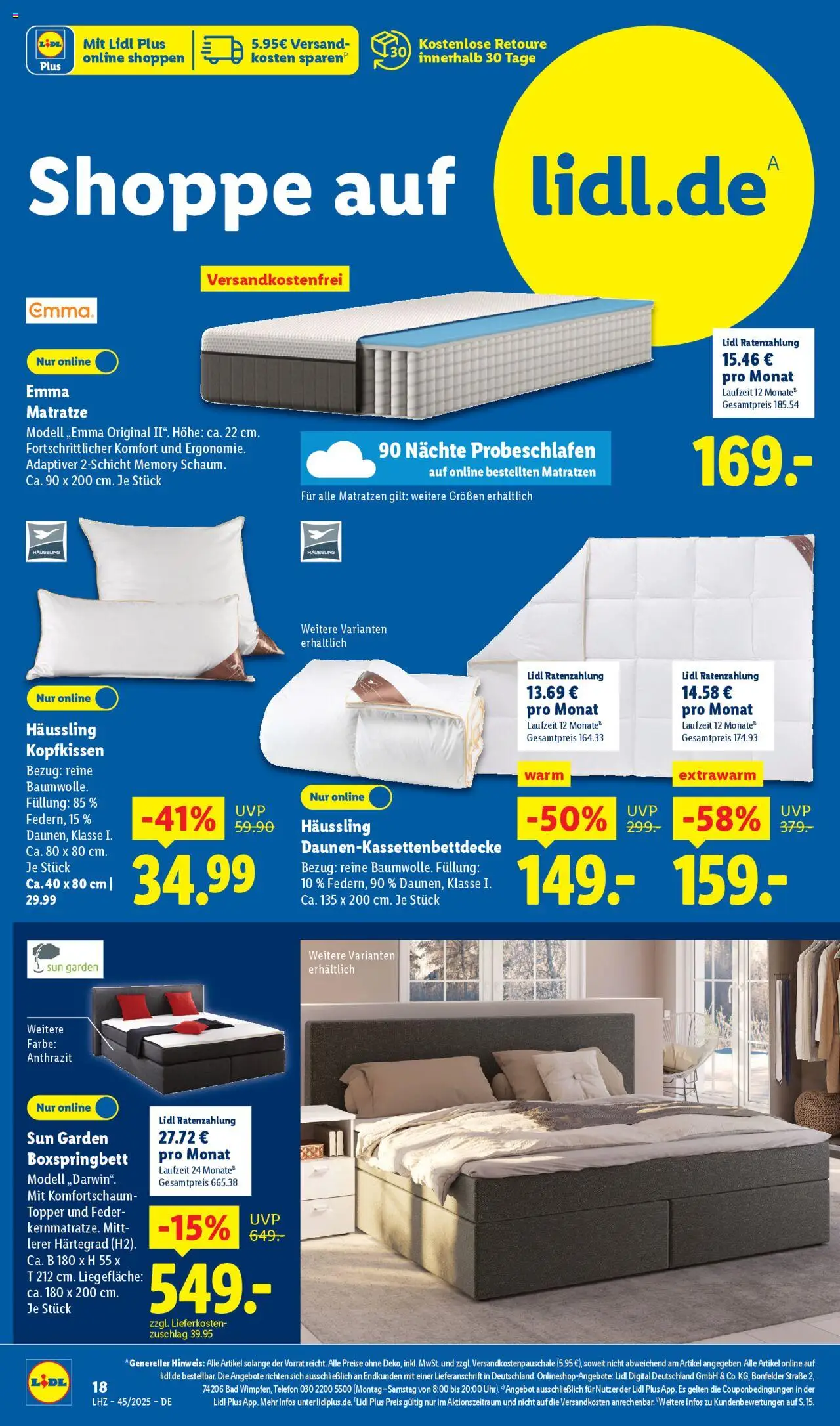 Lidl - Prospekt – gültig ab 03.11.2025 | Seite: 10 | Produkte: Matratze, Topper, Bad, Telefon