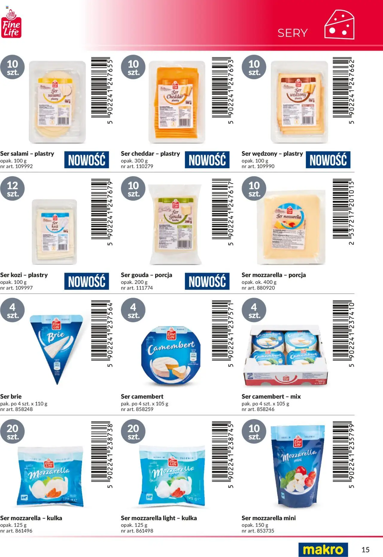 Makro Gazetka - Katalog marek własnych dla właścicieli sklepów od 18.04.2024 | Strona: 15 | Produkty: Ser, Salami