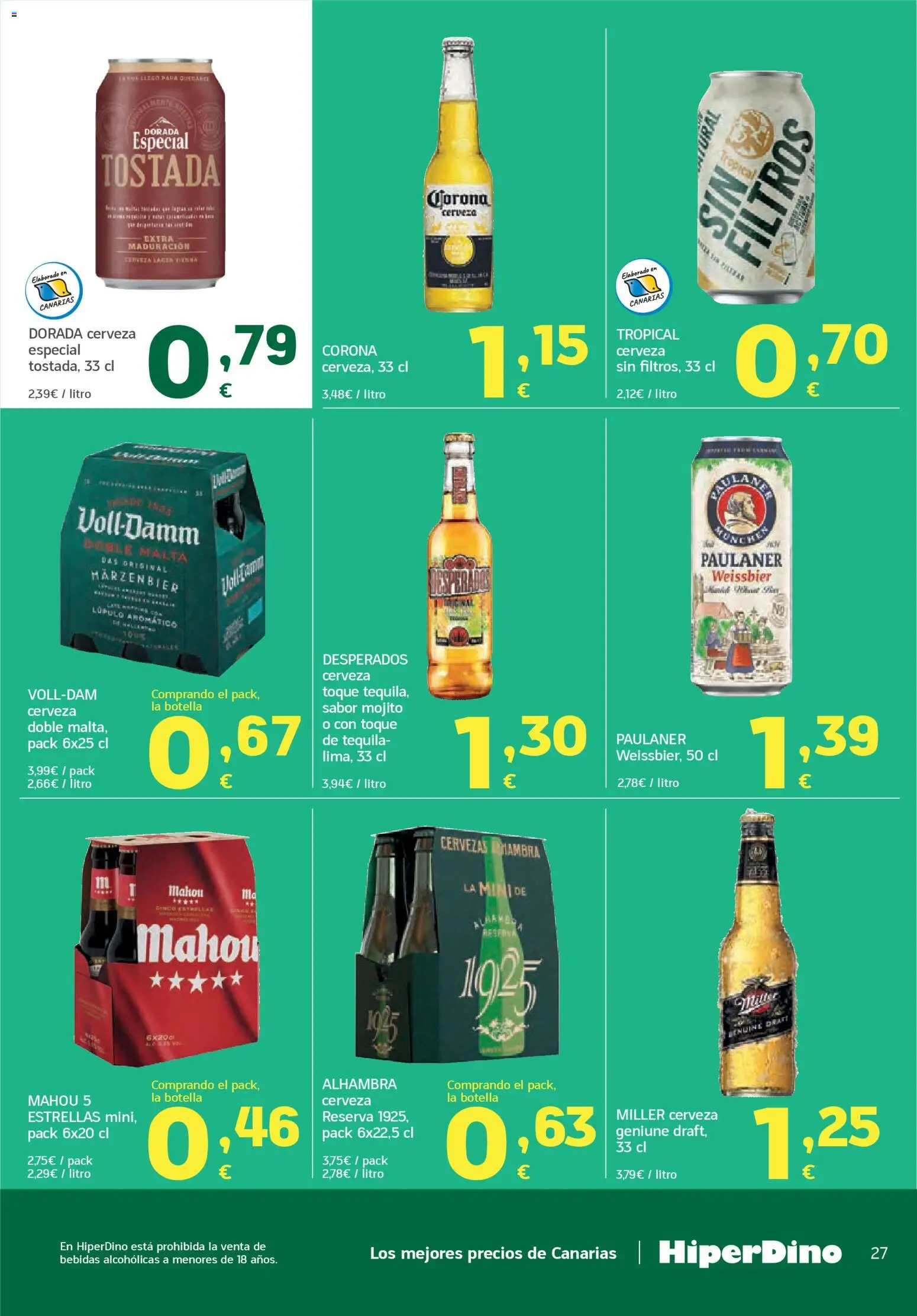 HiperDino folleto │ válido desde el 24.03.2026 | Página: 27 | Productos: Cerveza, Παρμεζάνα