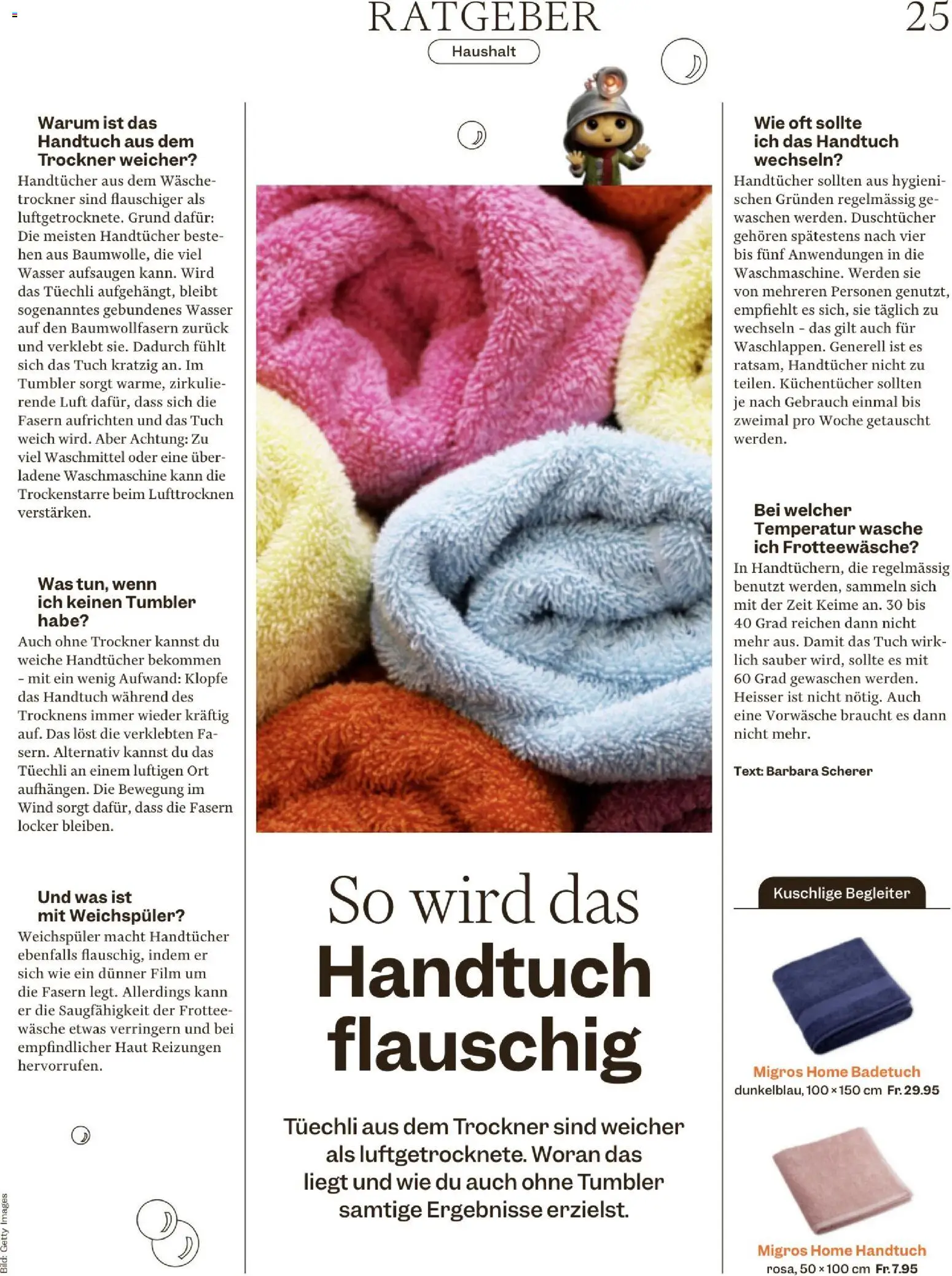 Migros Magazin – gültig ab 24.11.2025 | Seite: 25 | Produkte: Weichspüler, Wasser, Waschmaschine, Trockner