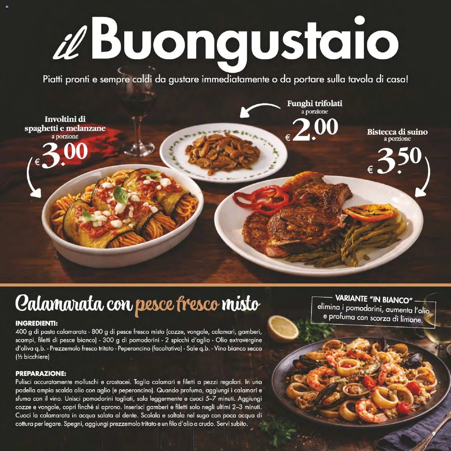 Volantino Decò del 24.02.2026 | Pagina: 9 | Prodotti: Cozze, Calamari, Pasta, Vino bianco