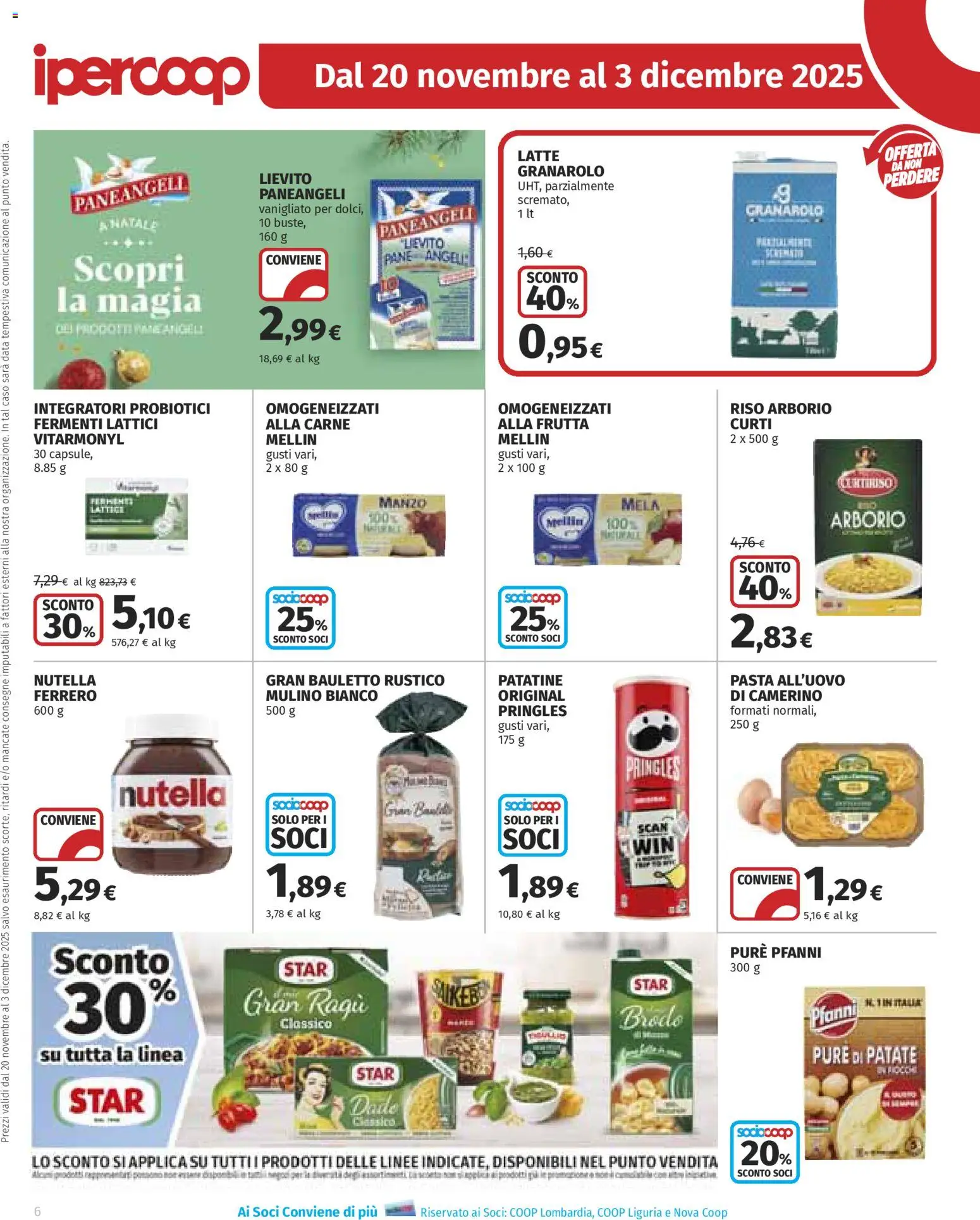 Volantino Ipercoop del 20.11.2025 | Pagina: 6 | Prodotti: Pane, Latte, Data, Ragú