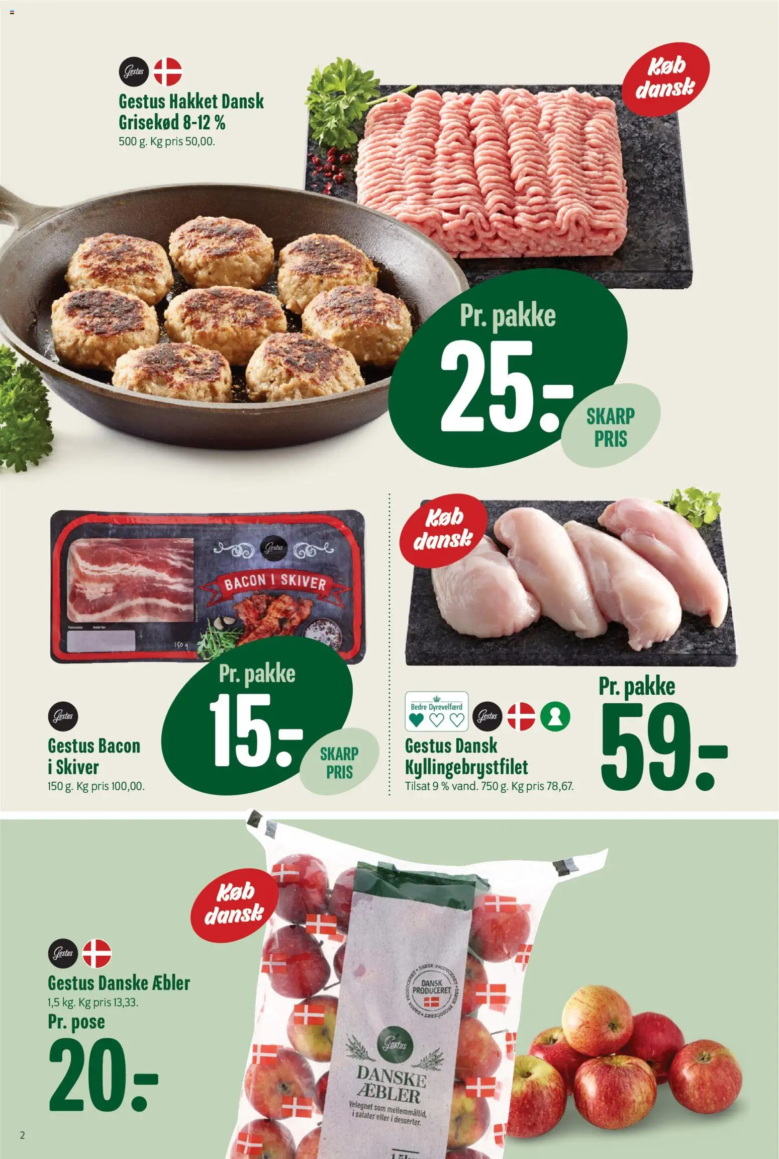 Min Købmand tilbudsavis – gyldig fra 06.03.2026 | Side: 2 | Produkter: Æbler, Bacon, Søm