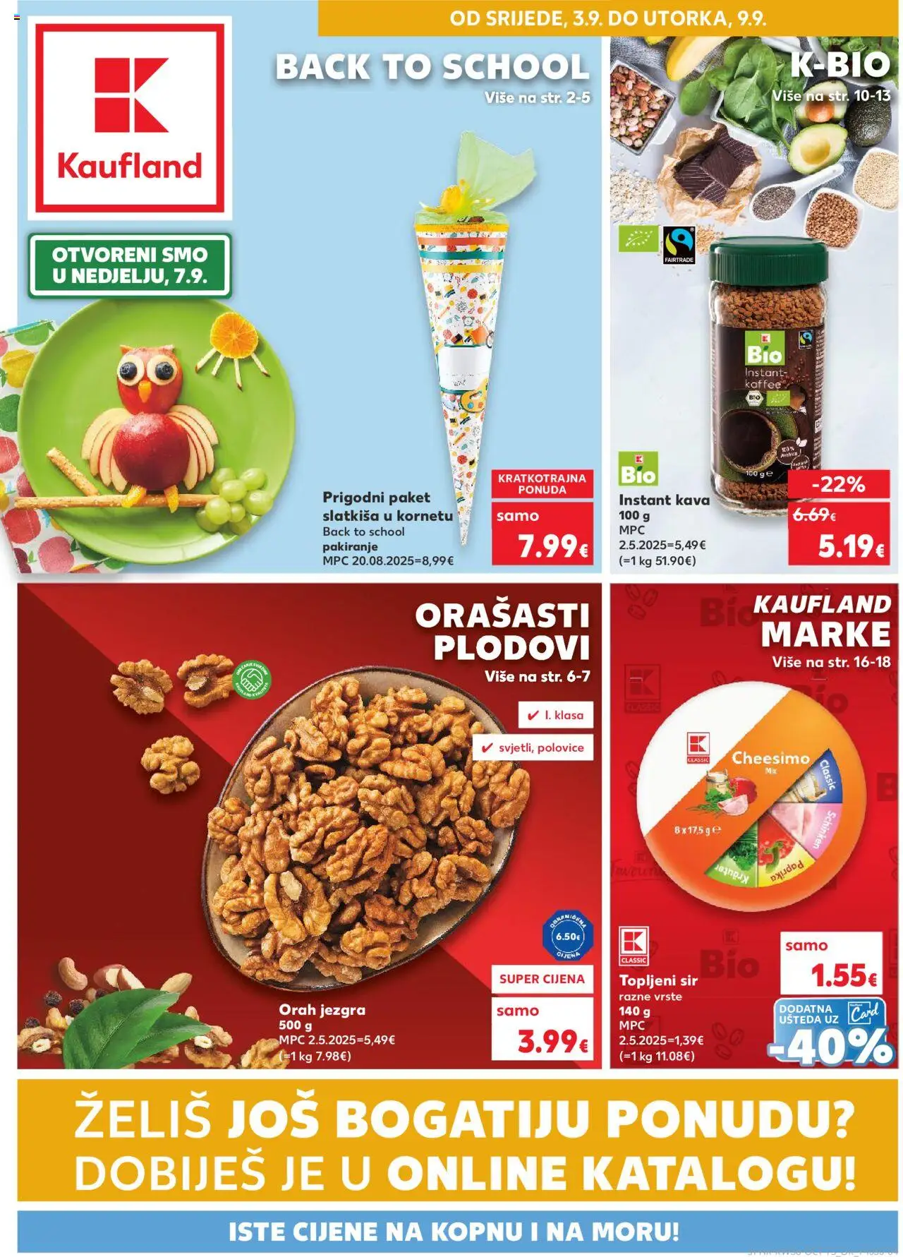 Kaufland katalog | vrijedi od 03.09.2025 | Stranica: 1 | Proizvodi: Sir, Kava, Paprika, Orah