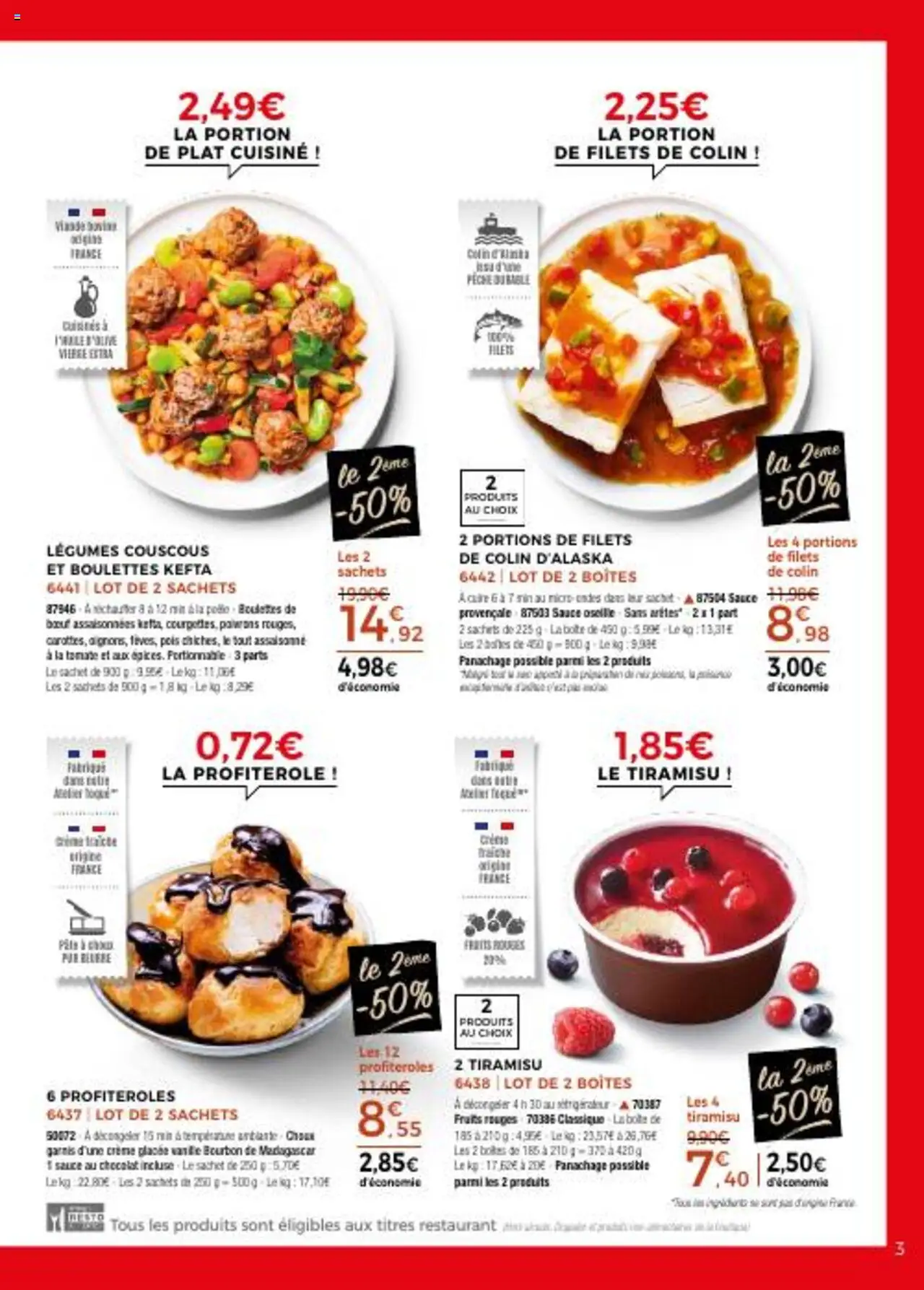  | Page: 3 | Produits: Pois, Chocolat, Viande, Crème