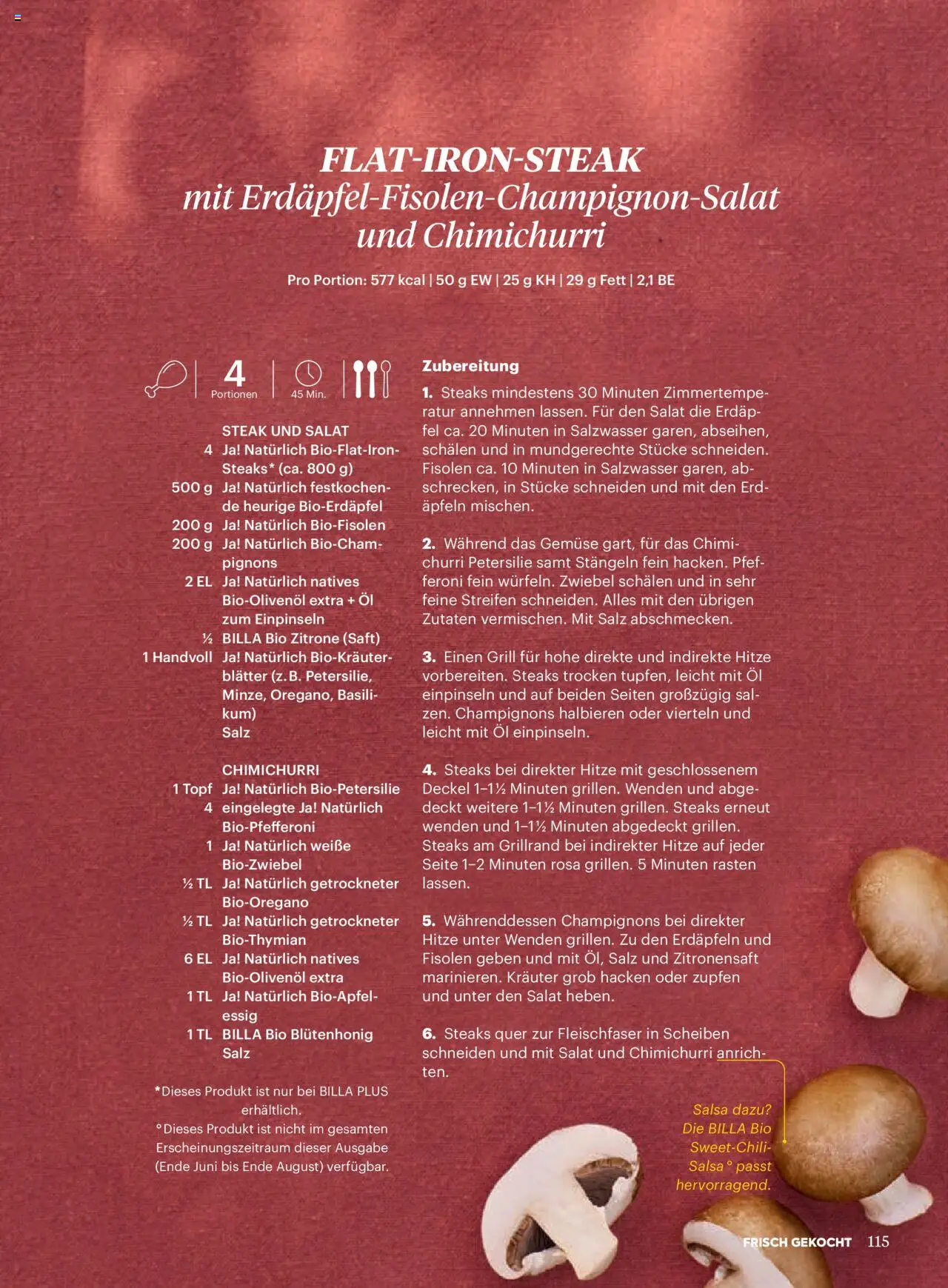 Billa Frisch Gekocht gültig ab 03.07.2025 | Seite: 115 | Produkte: Salz, Petersilie, Grill, Saft