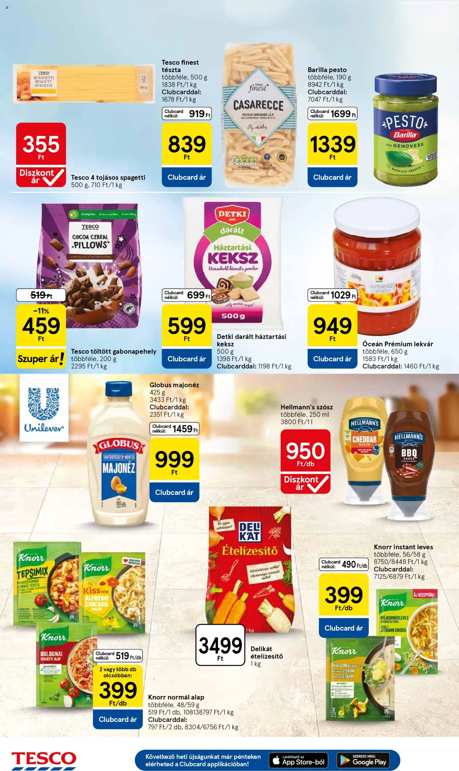 Tesco akciós ujság - amely érvényes a következő dátumtól: 26.03.2026 | Oldal: 22 | Termékek: Pesto, Spagetti, Lekvár, Szósz