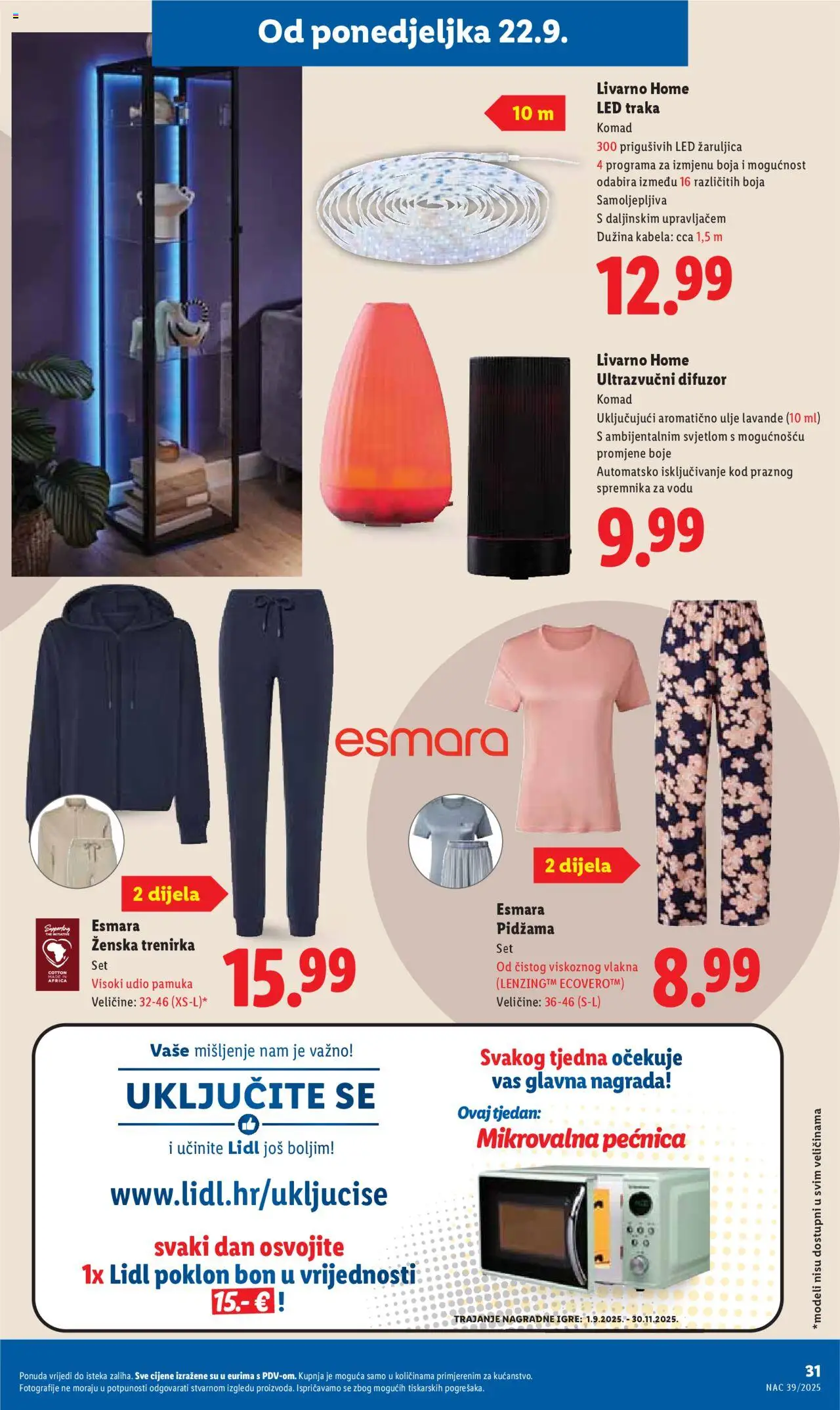 Lidl katalog | vrijedi od 22.09.2025 | Stranica: 31 | Proizvodi: Ulje, Pidžama, Pećnica, Mikrovalna pećnica