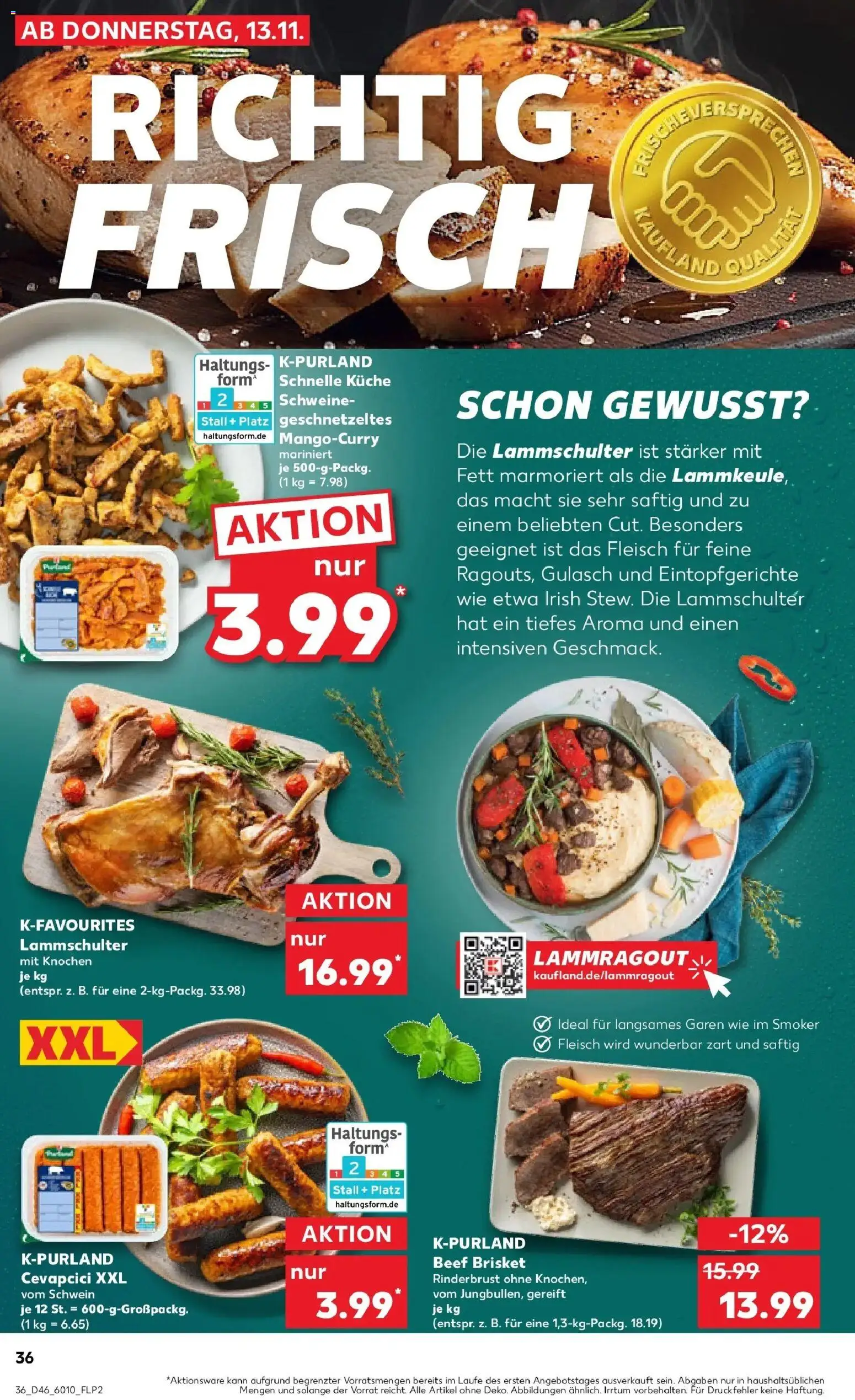 Kaufland prospekt Landau In Der Pfalz	 – gültig ab 17.11.2025 | Seite: 36 | Produkte: Küche, Cevapcici, Gulasch, Fleisch