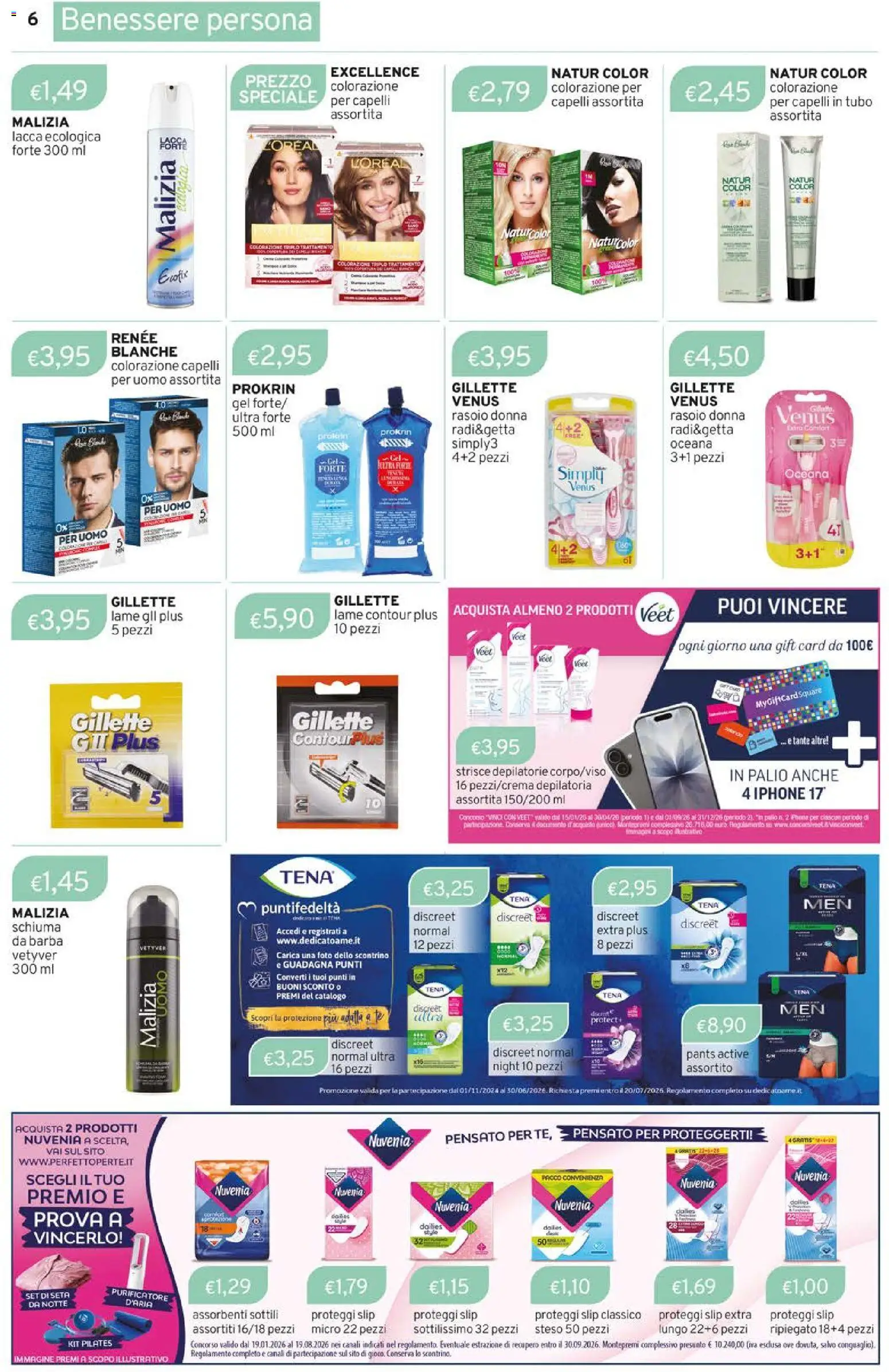 Volantino Sirene Blu del 01.04.2026 | Pagina: 6 | Prodotti: Lacca, Rasoio, Iphone, Slip