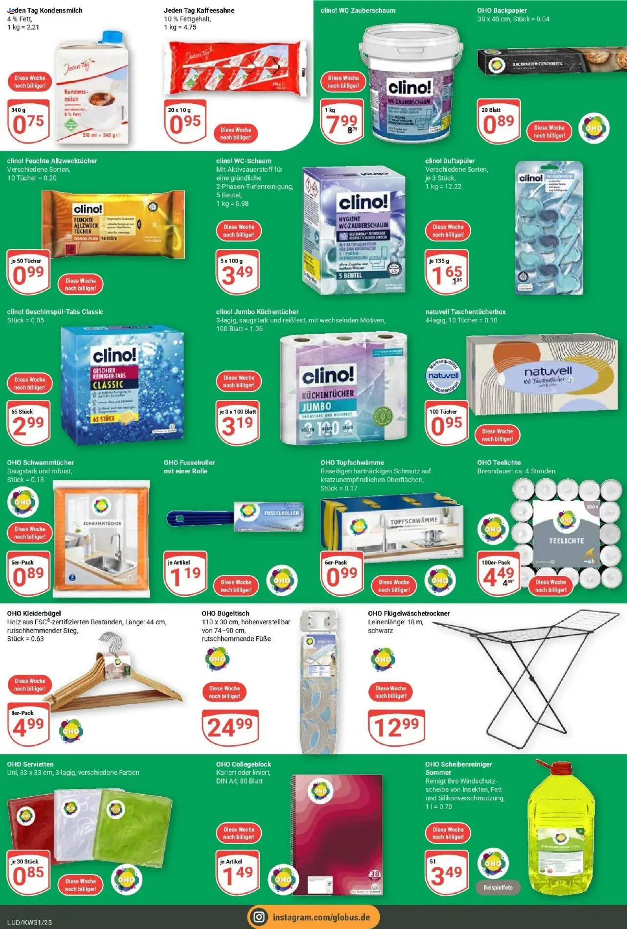 Globus prospekt Ludwigshafen-Oggersheim	 - gültig ab dem 28.07.2025 | Seite: 13 | Produkte: Milch, Kleiderbügel