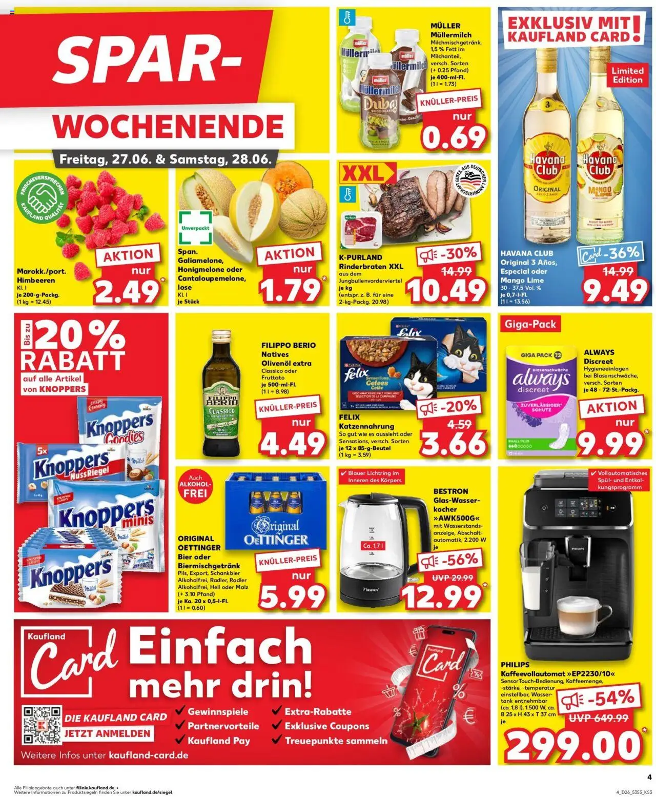 Kaufland prospekt Delmenhorst	 - gültig ab dem 25.06.2025 | Seite: 4 | Produkte: Himbeeren, Philips, Rum, Knoppers