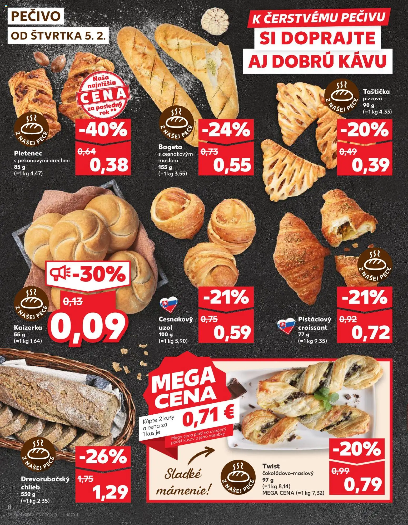 Kaufland SK akciós ujság - amely érvényes a következő dátumtól: 05.02.2026 | Oldal: 8 | Termékek: Croissant
