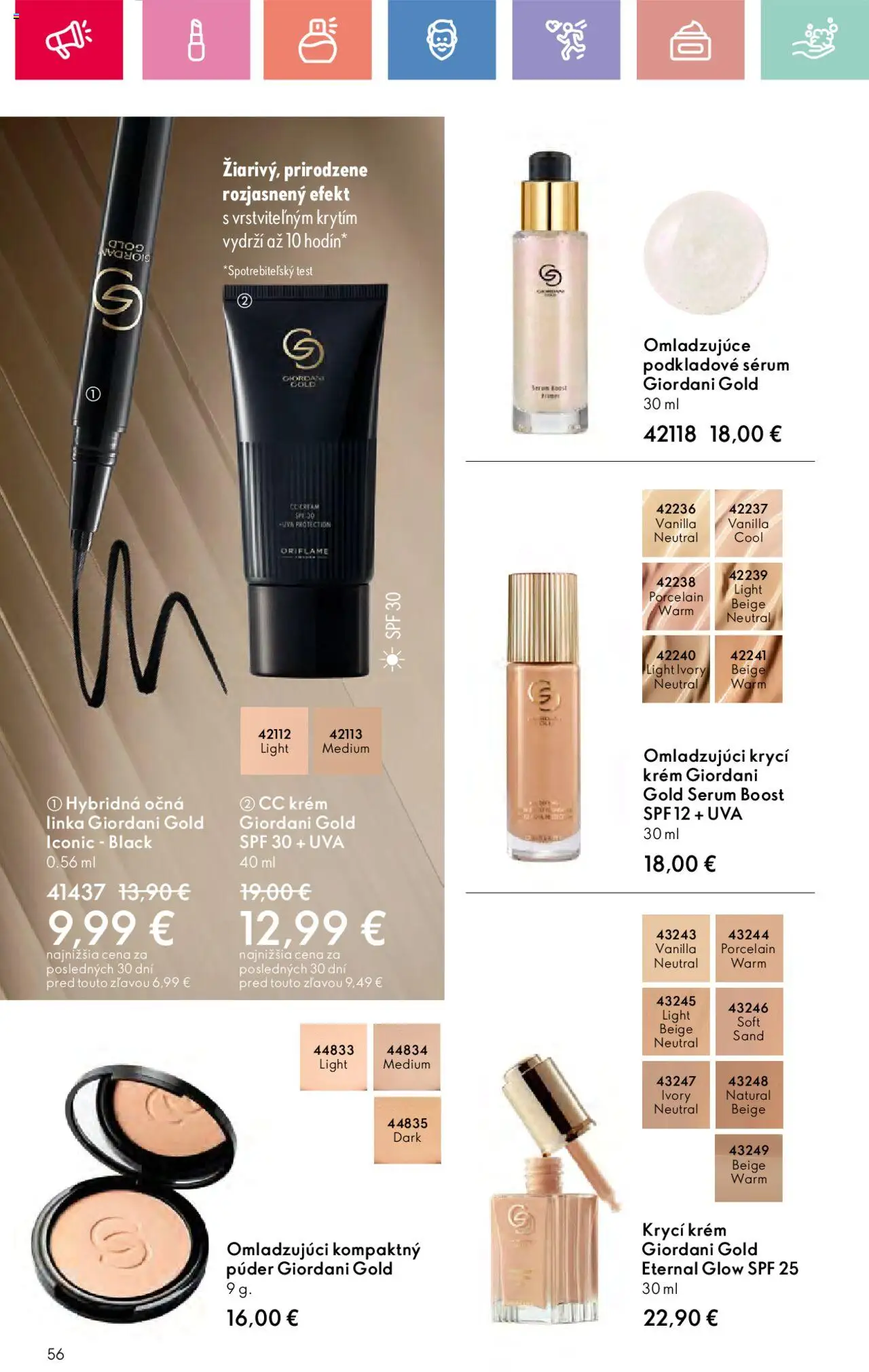 Katalóg Oriflame 12 2025 │ platný od 17.08.2025 | Strana: 56 | Produkty: Púder, CC krém, Krém