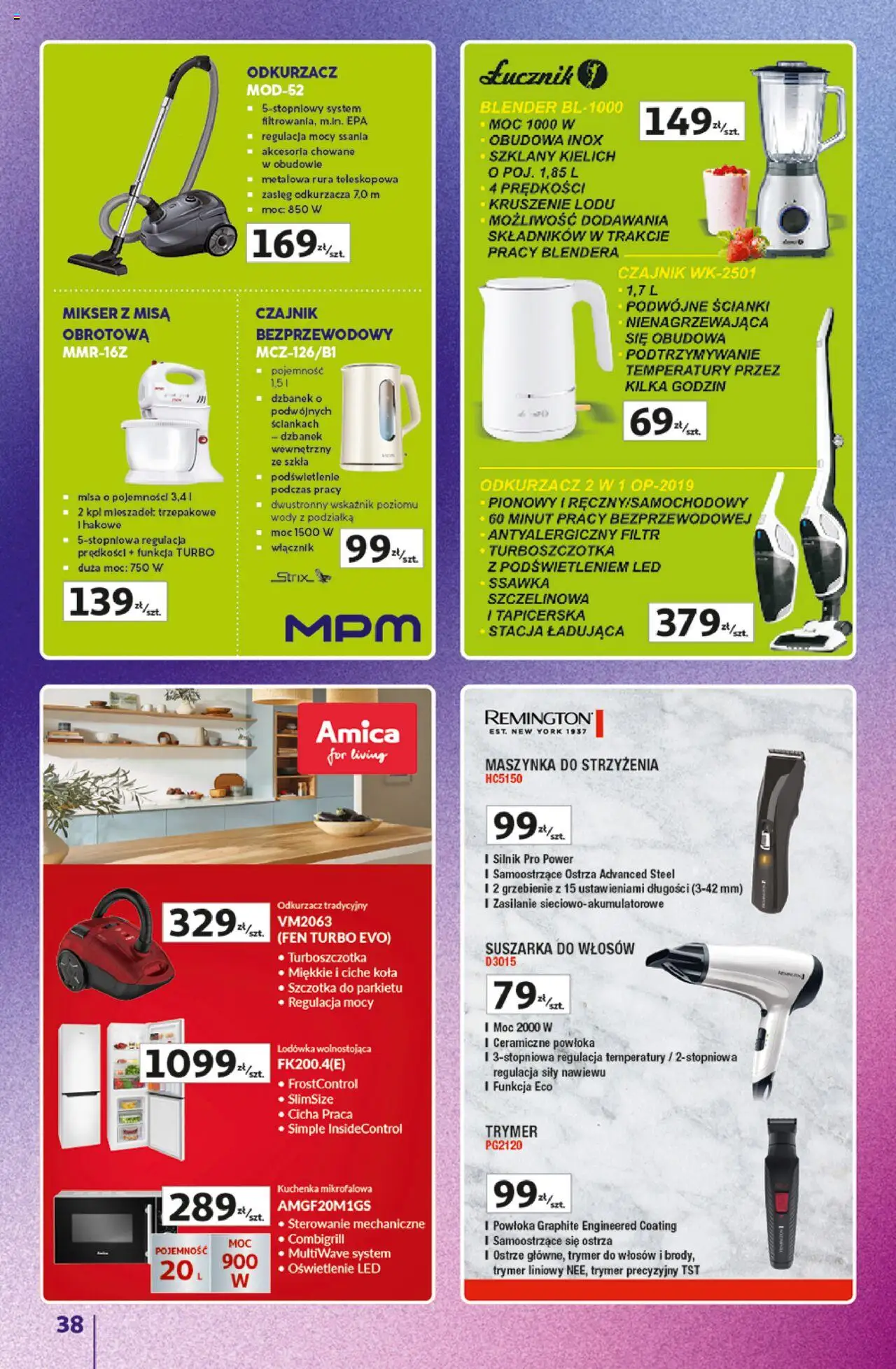 Auchan Gazetka - Znane Marki Duży Wybór Hipermarket od 12.06.2025 | Strona: 38 | Produkty: Dzbanek, Suszarka, Kuchenka, Odkurzacz