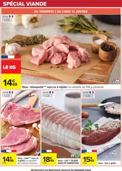 Carrefour - Prévisualisation de Carrefour Nos promos et doublez vos euros cagnottés valide à partir de 29.12.2025 | Page: 18 | Produits: Veau roti, Viande