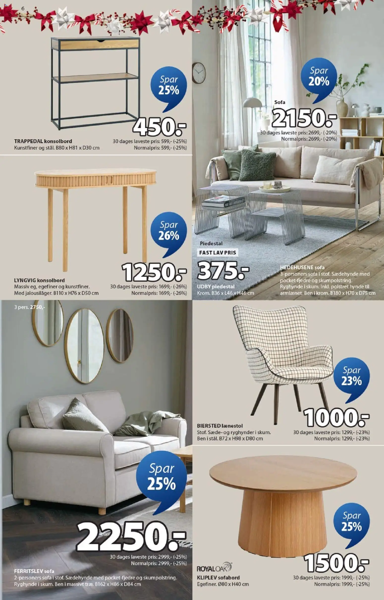 JYSK tilbudsavis – gyldig fra 24.10.2025 | Side: 6 | Produkter: Sofabord, Sofa, Lænestol