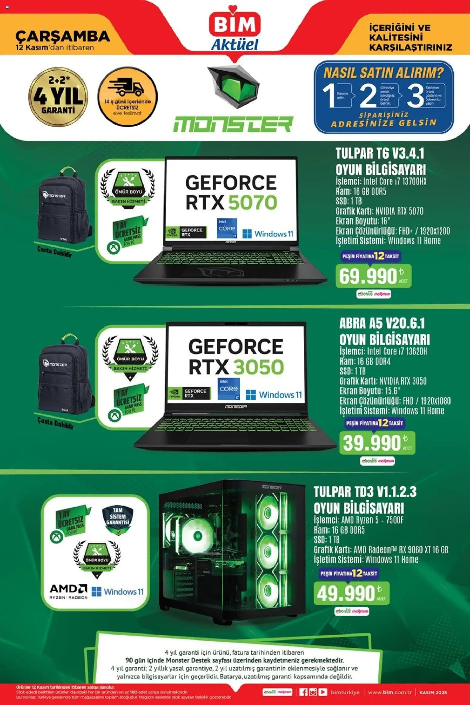 BİM Katalog Çarşamba - 12.11.2025 tarihinden itibaren geçerlidir | Sayfa: 1 | Ürünler: Çanta, PC, Oyun