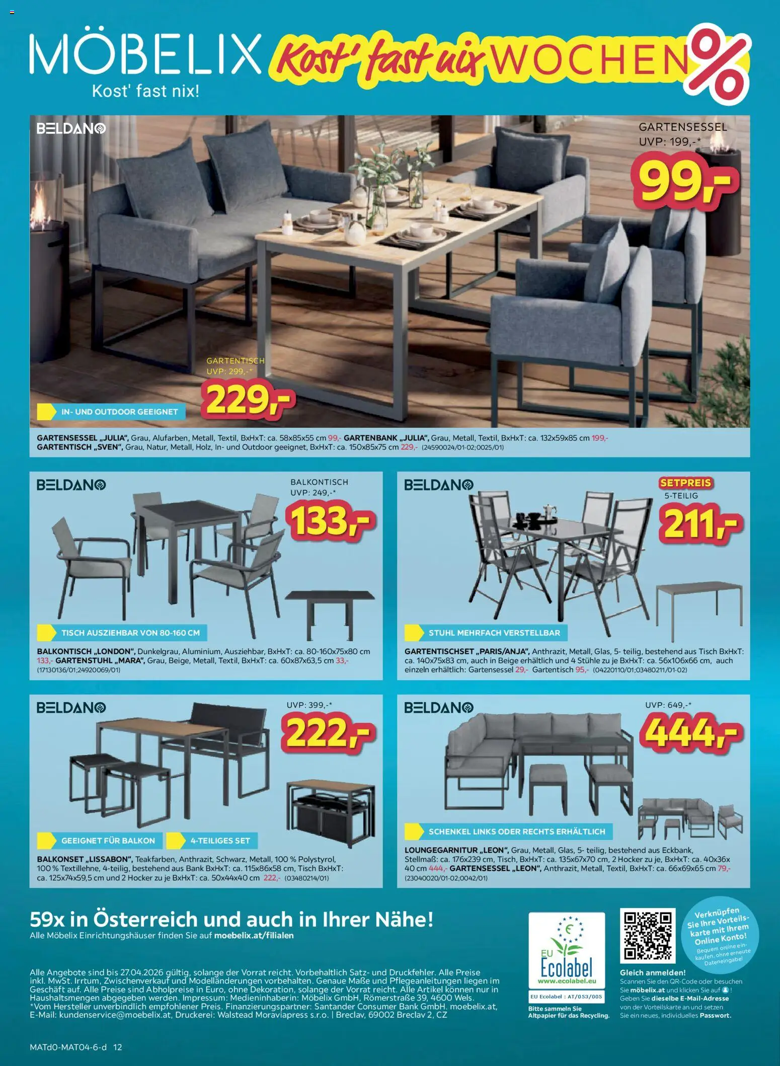 Möbelix Angebote gültig ab 21.04.2026 | Seite: 12 | Produkte: Tisch, Stuhl