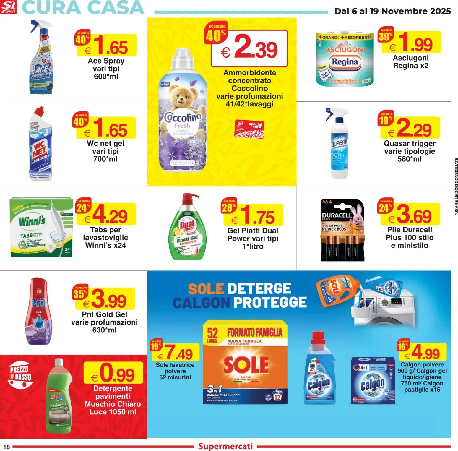 Volantino Sì con Te del 06.11.2025 | Pagina: 18 | Prodotti: Sgrassatore, Lavatrice, Lavastoviglie, Lavanda