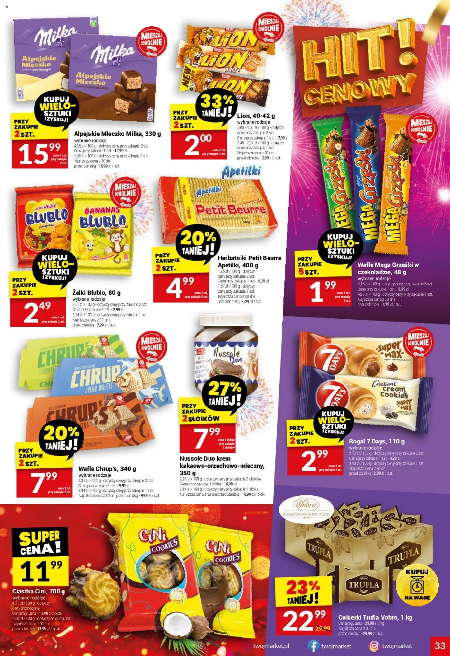 Twój Market Gazetka od 29.12.2025 | Strona: 33 | Produkty: Herbatniki, Żelki, Ciastka, Krem