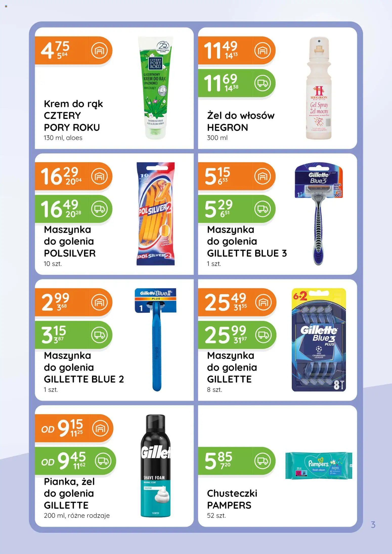 Eurocash Gazetka - Katalog Chemiczny od 01.01.2026 | Strona: 3 | Produkty: Gillette, Maszynka do golenia, Pampers, Krem do rąk