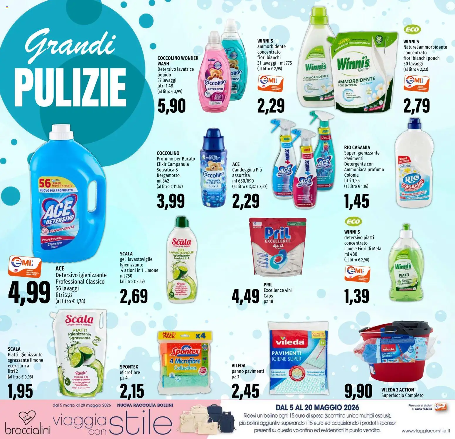 Volantino EMI del 16.03.2026 | Pagina: 20 | Prodotti: Detergente, Candeggina, Lime, Lavastoviglie
