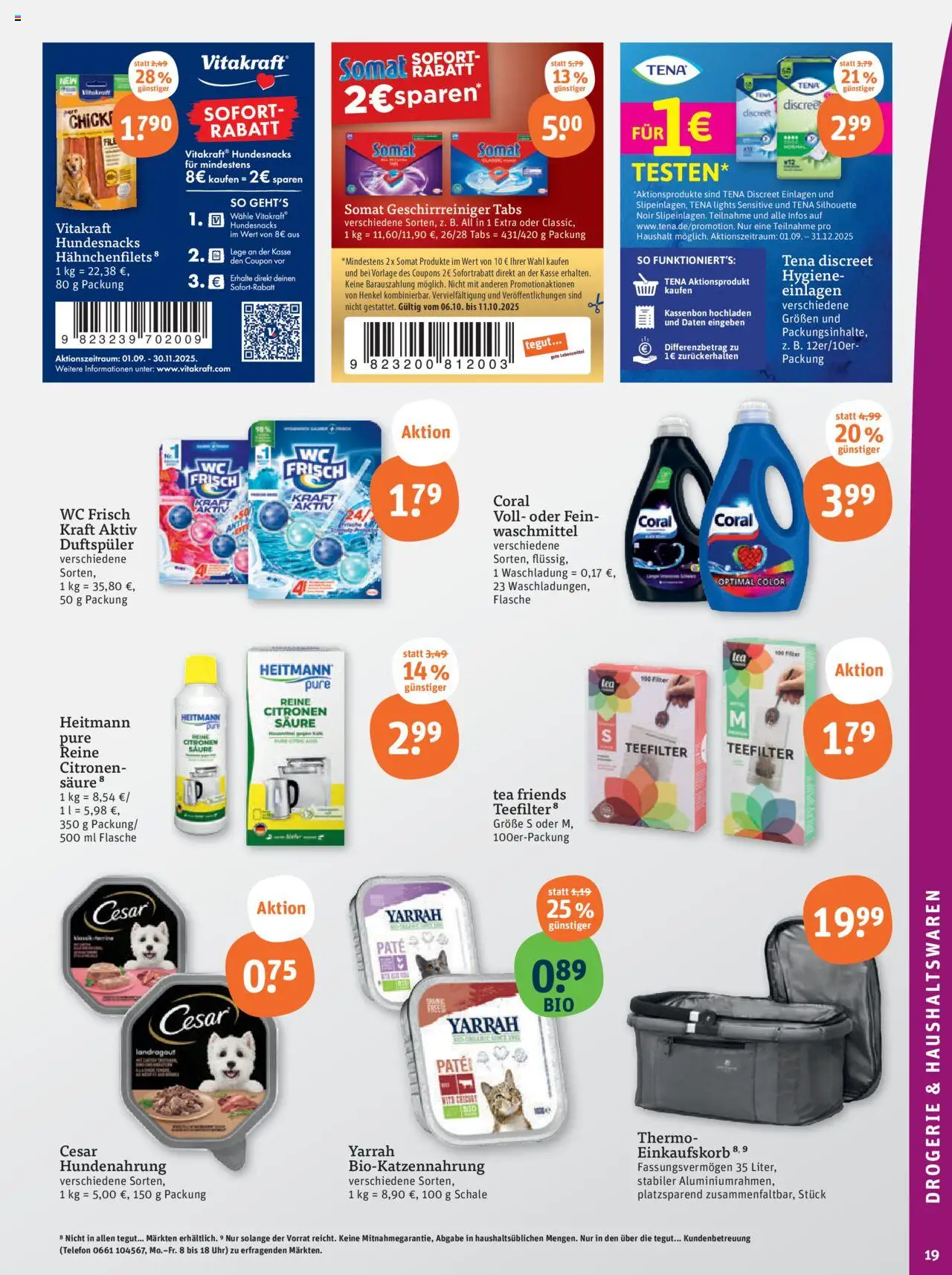 Tegut Prospekt – gültig ab 06.10.2025 | Seite: 21 | Produkte: Coral, Wc frisch, Telefon, Uhr