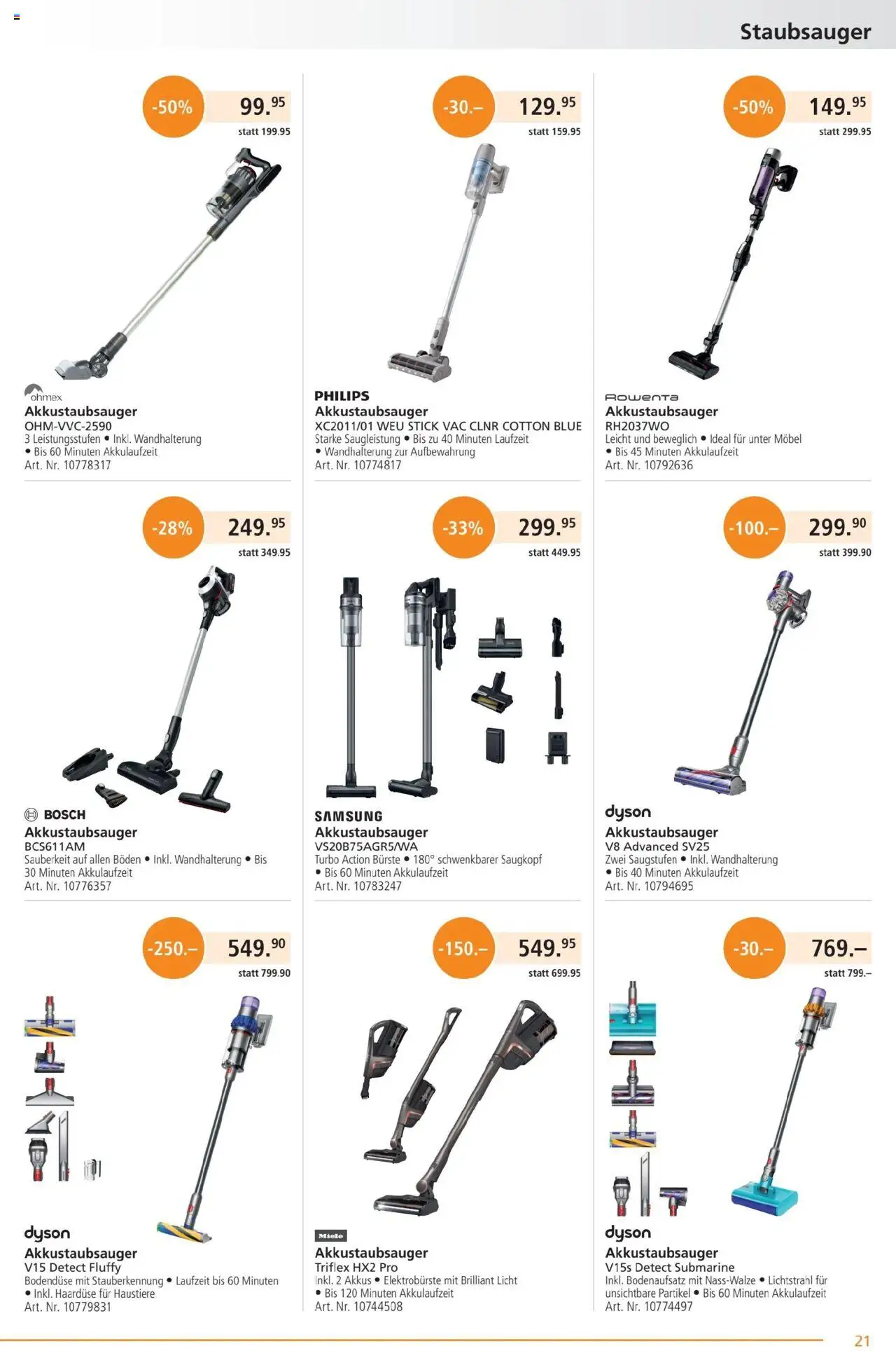 Fust Aktionen ab 23.06.2025 | Seite: 21 | Produkte: Bürste, Samsung, Miele, Dyson