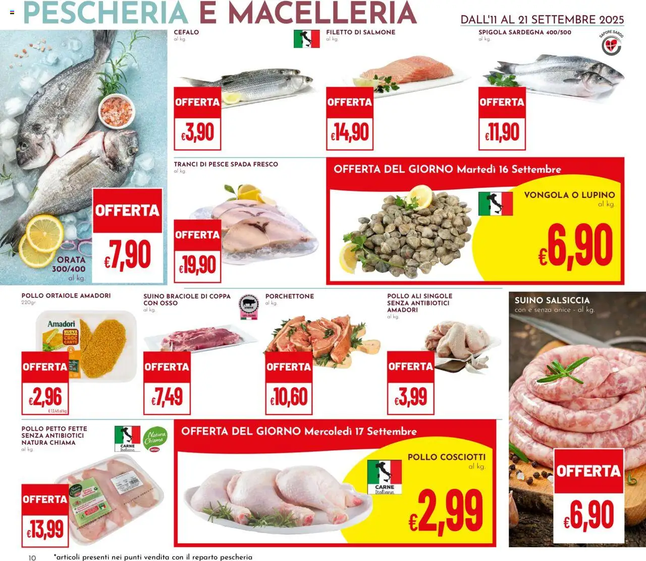 Volantino Pan del 11.09.2025 | Pagina: 10 | Prodotti: Pollo, Pesce, Suino, Salsiccia