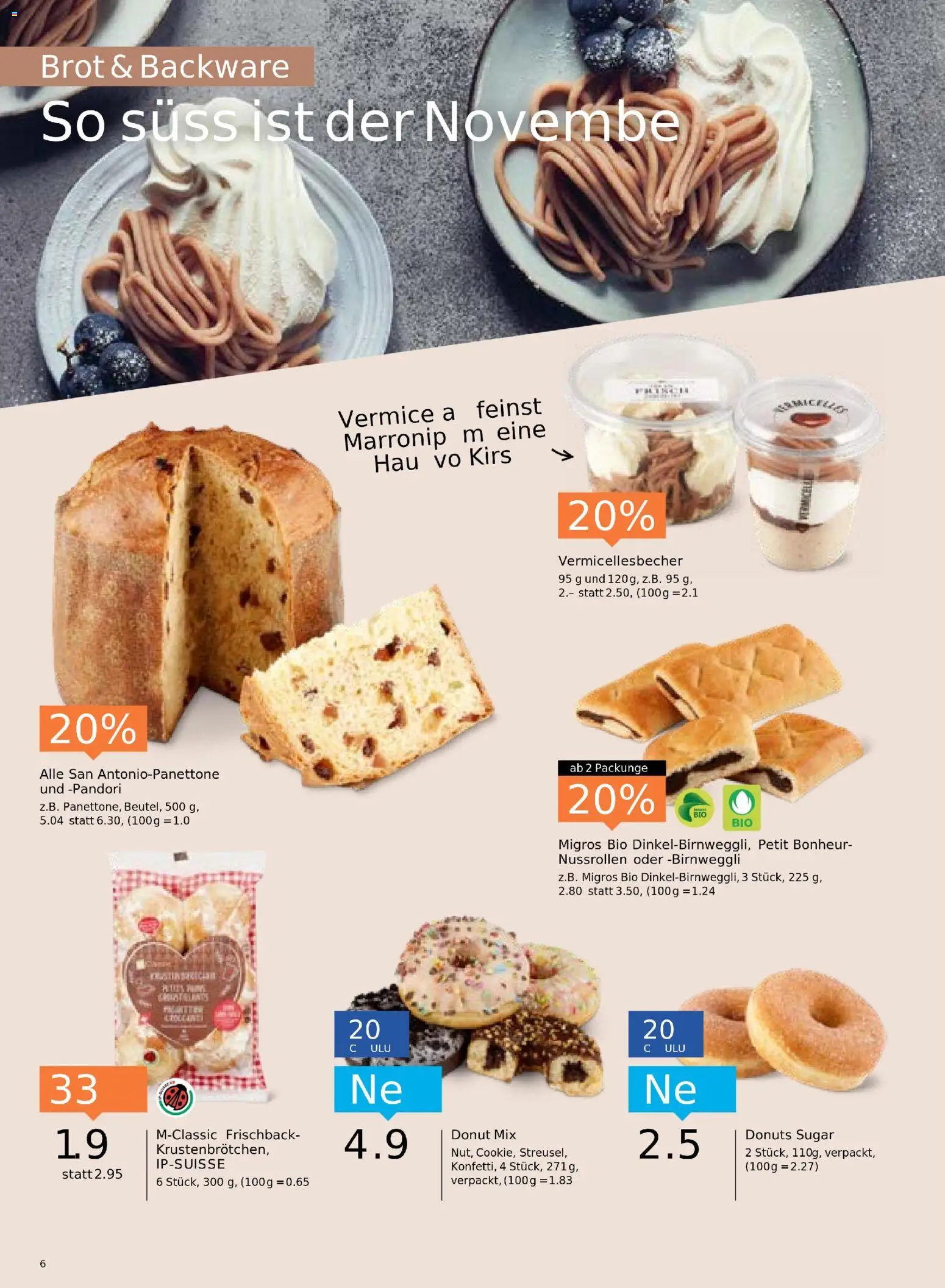 Migros Aktionen – gültig ab 04.11.2025 | Seite: 6 | Produkte: Donuts, Brot
